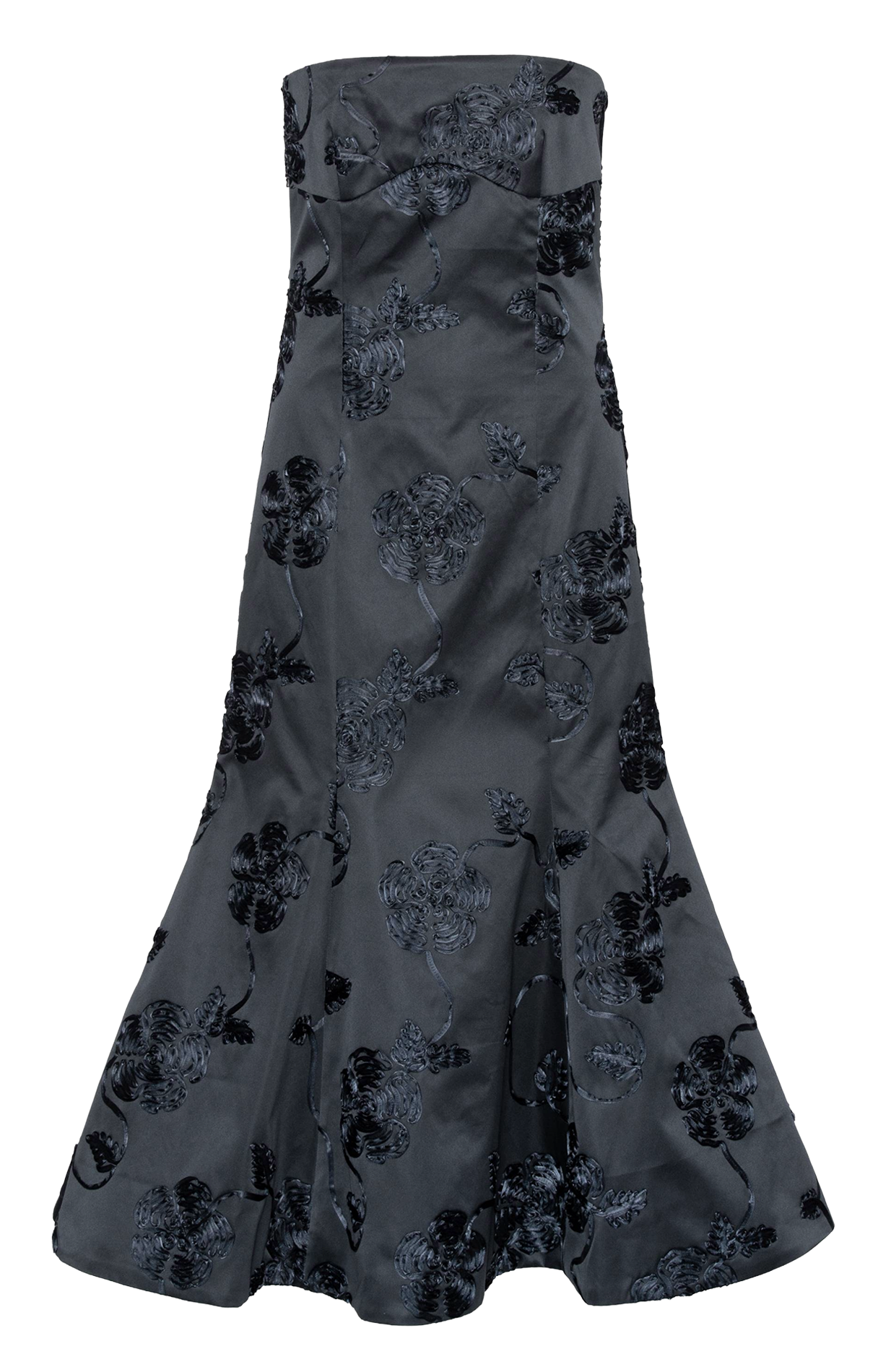 Flared strapless dress with patterns ROTATE Blue