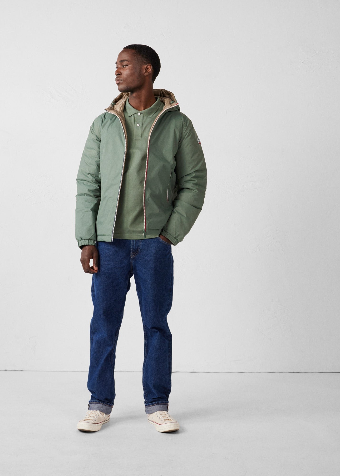 Reversible down jacket [color]/bluestone brummen JOTT Green