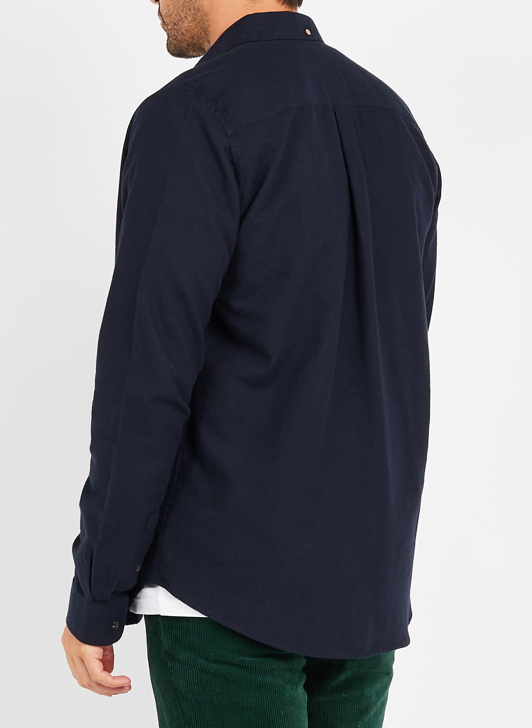 Organic cotton shirt with button-down collar FAGUO Black