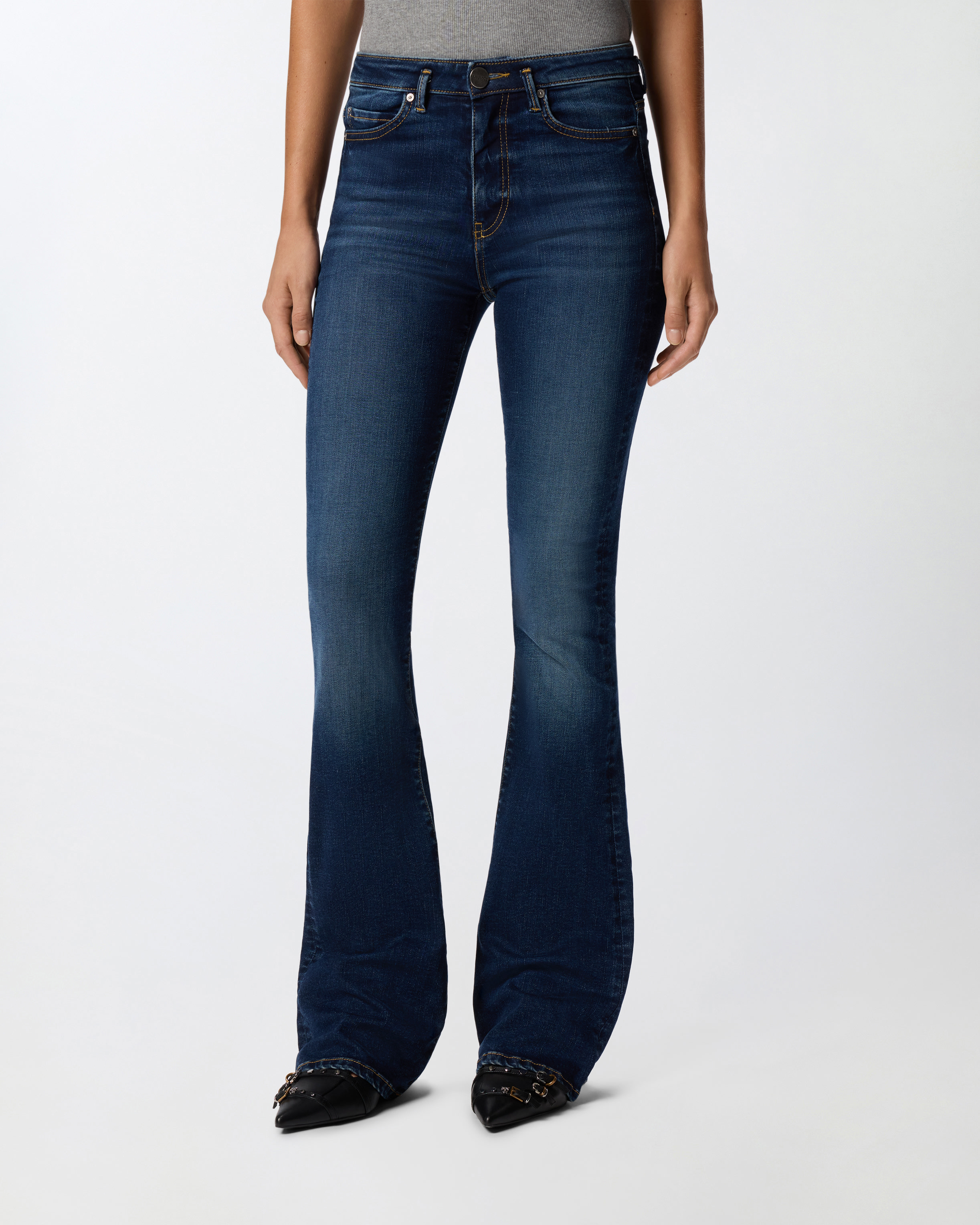 Flare denim jeans in power stretch fabric PINKO Blue