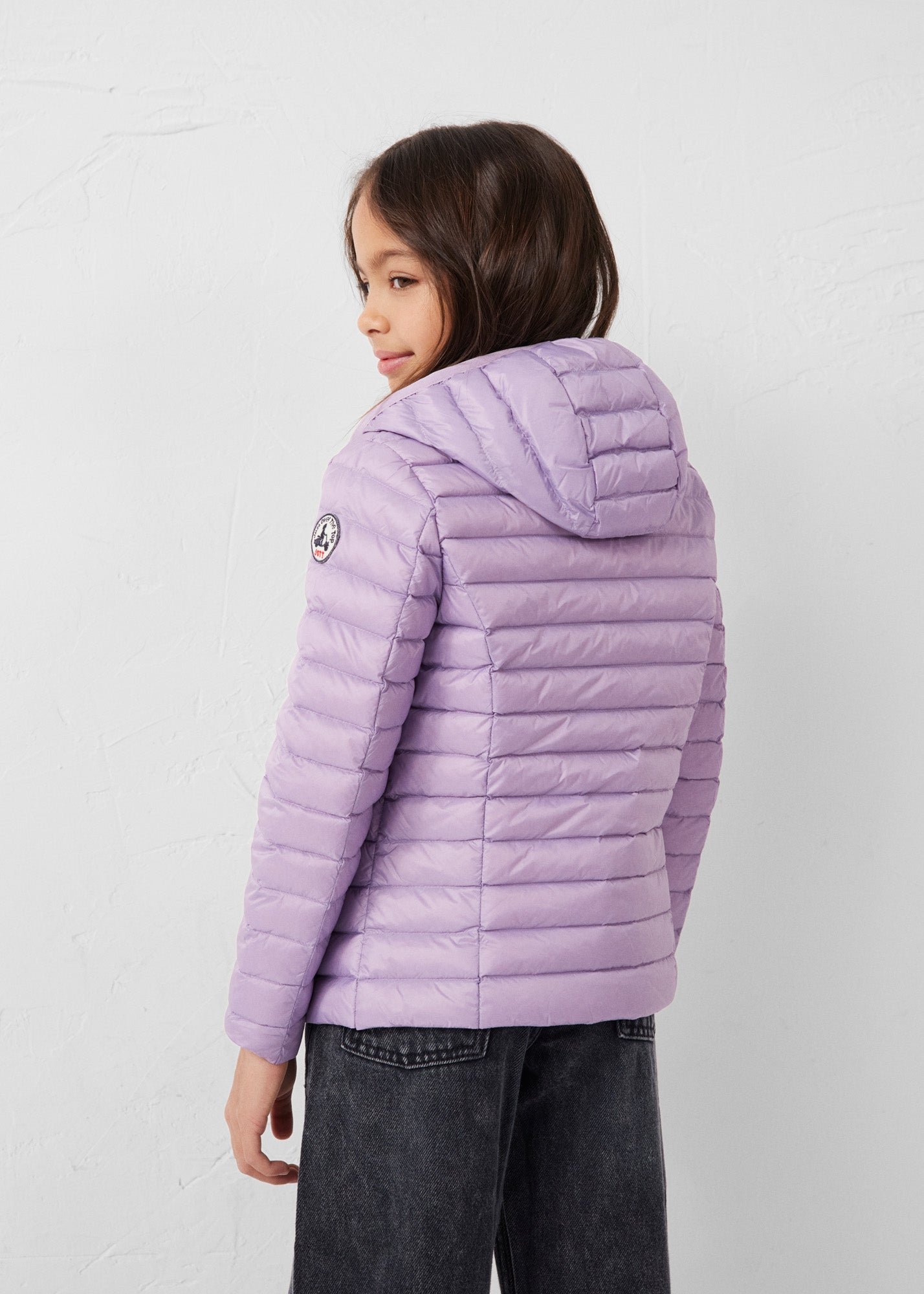 Carla lightweight hooded children's down jacket JOTT Pink