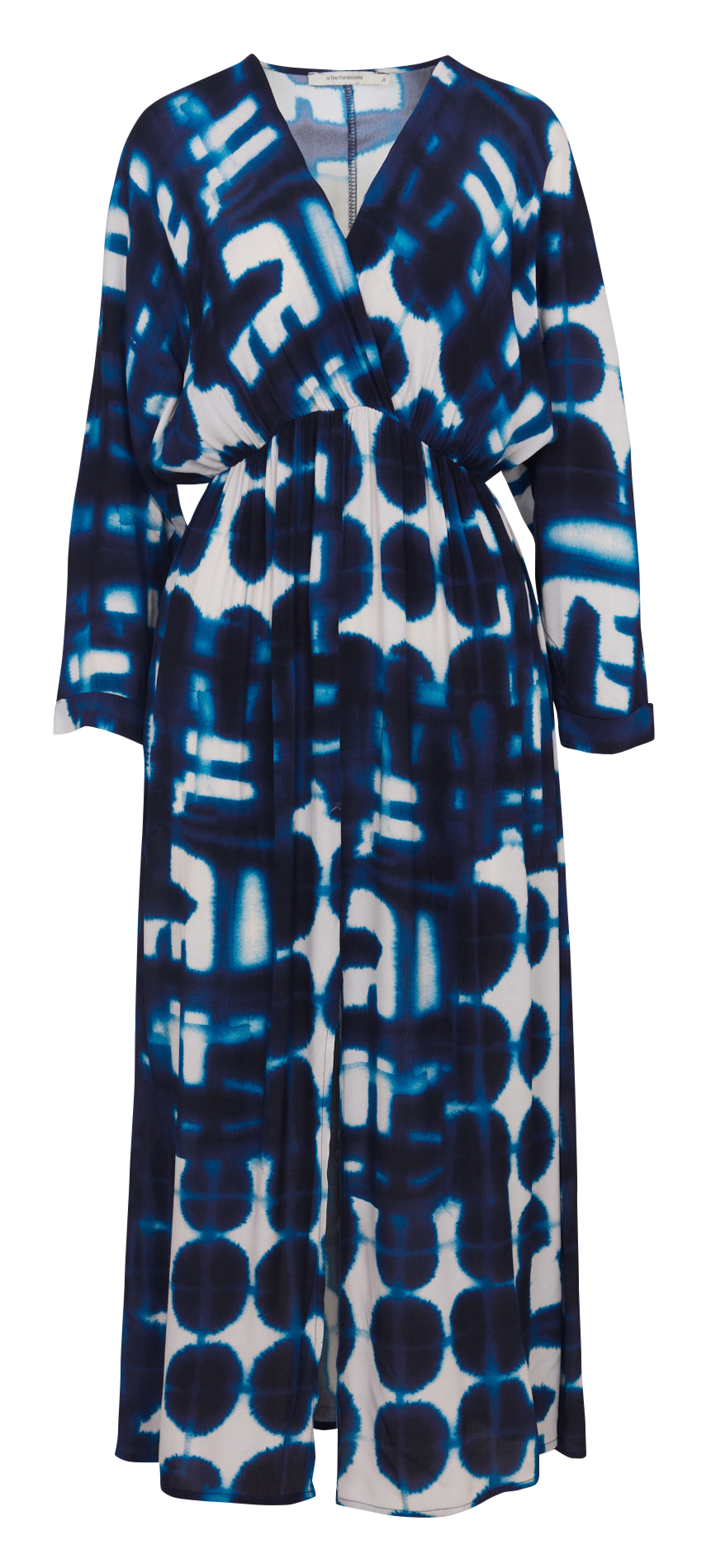 Robe longue imprimée col v LA FEE MARABOUTEE Bleu