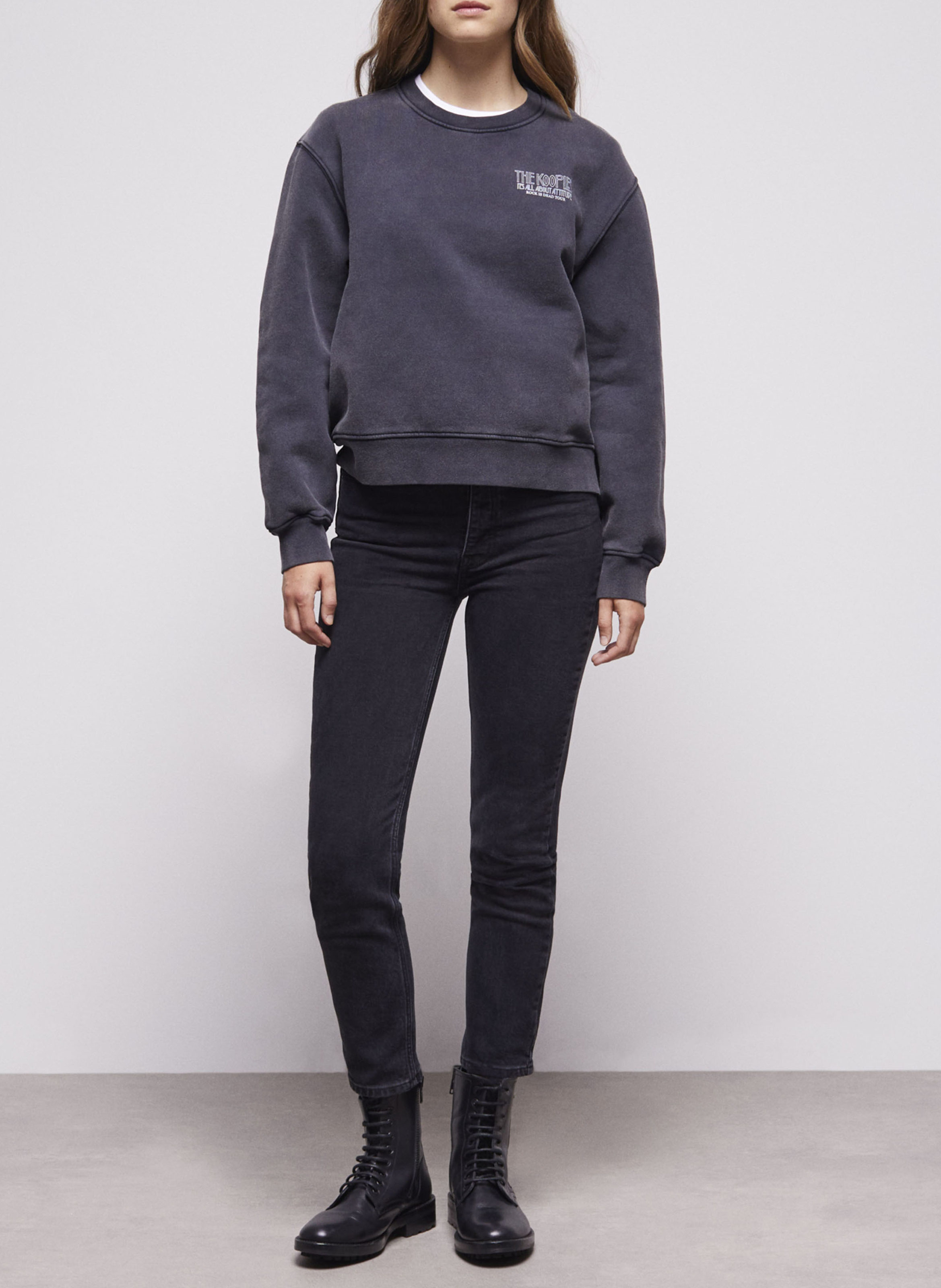 Sweat imprimé en coton délavé THE KOOPLES Bleu