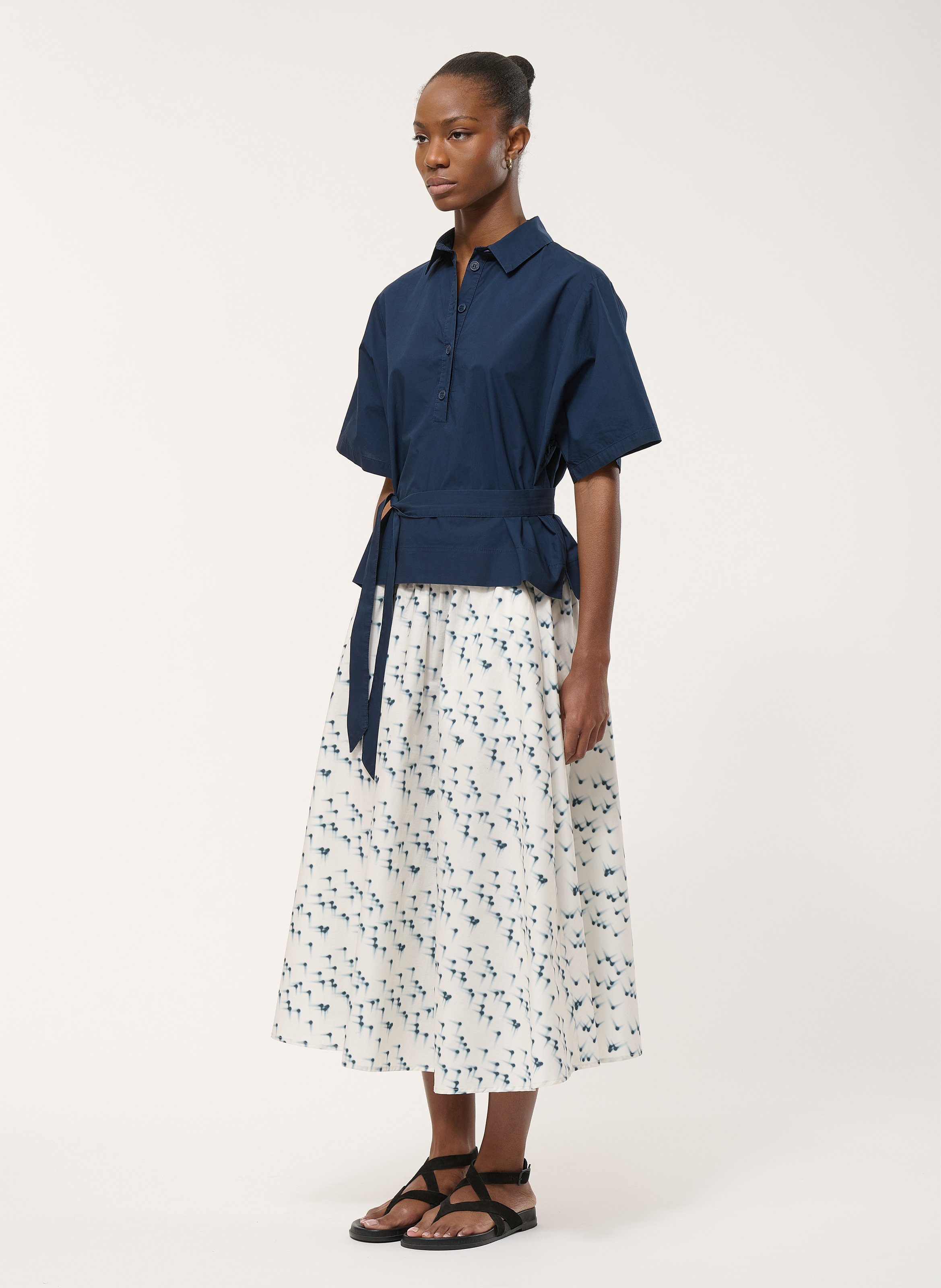 Chemise droite col classique en coton HUMILITY Bleu