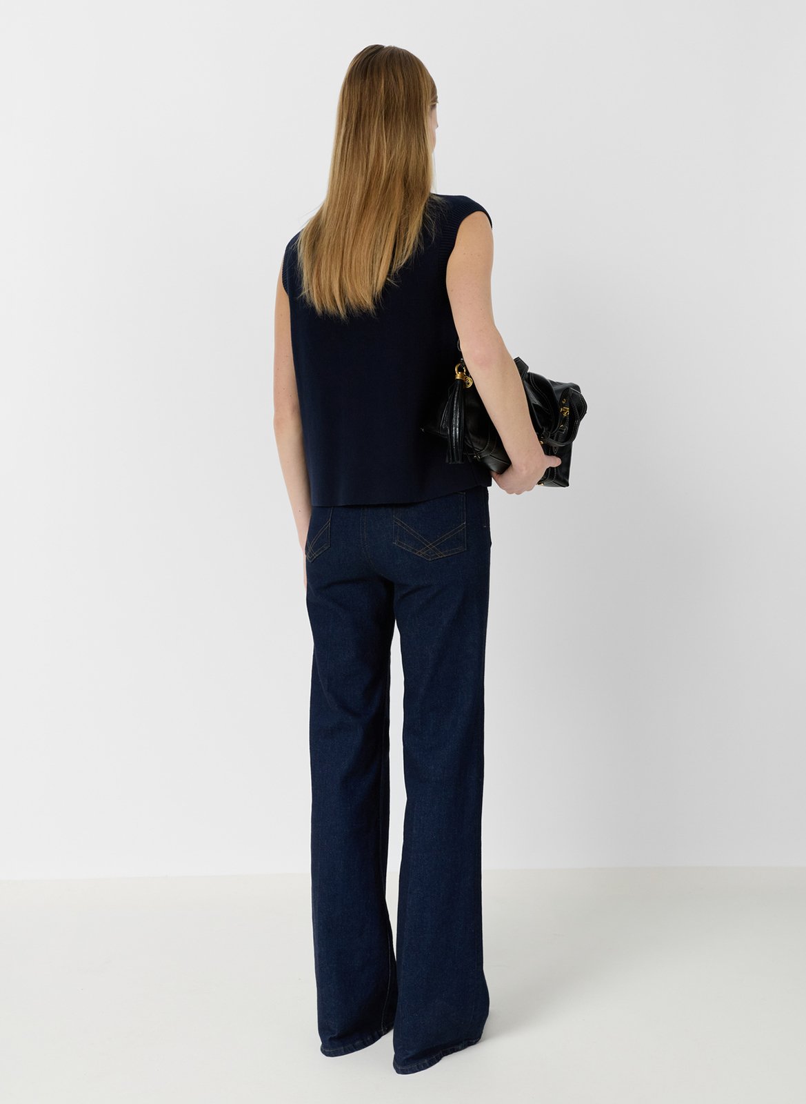 Gilet droit col rond en coton GERARD DAREL Bleu