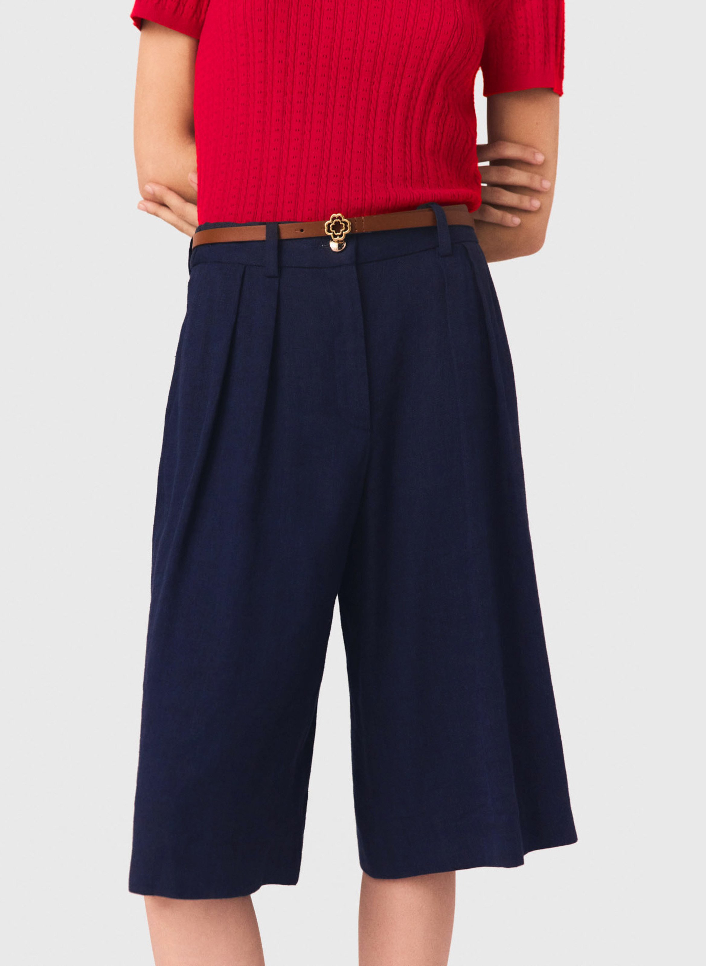 Weite Shorts aus Leinen-Mix MAJE Blau