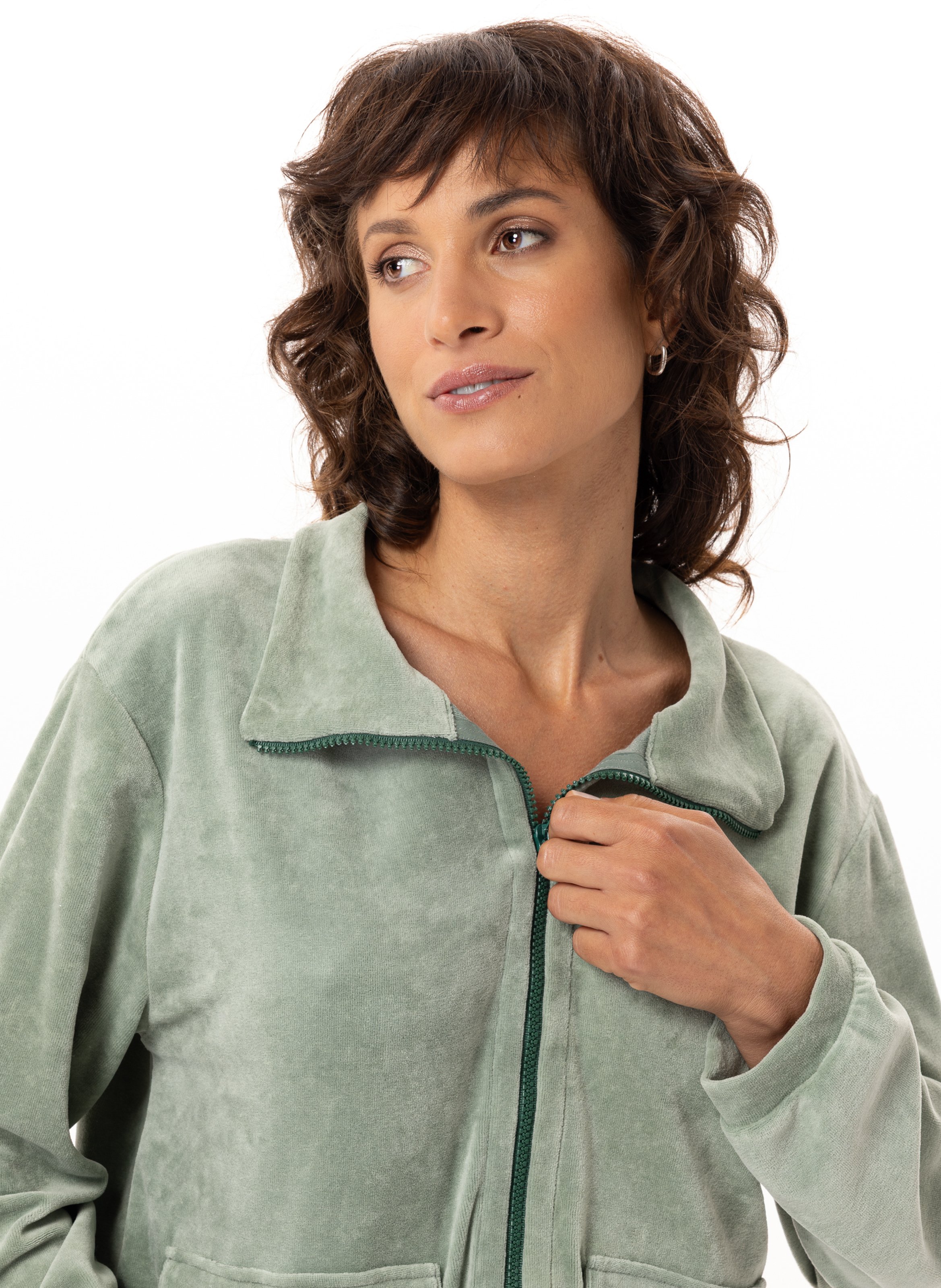 Ensemble homewear zippé en velours LE CHAT Vert