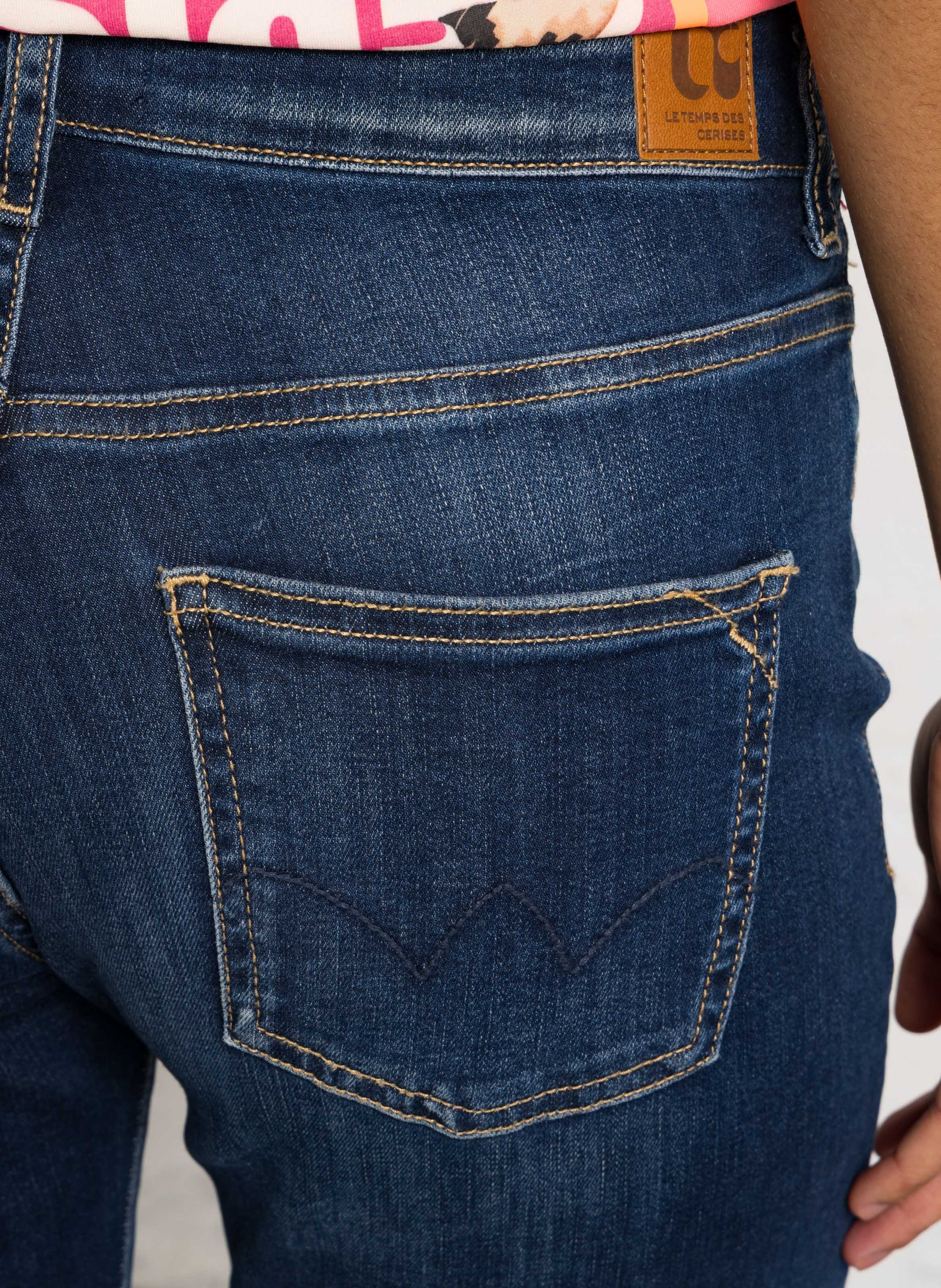 Cotton-blend straight jeans LE TEMPS DES CERISES Blue