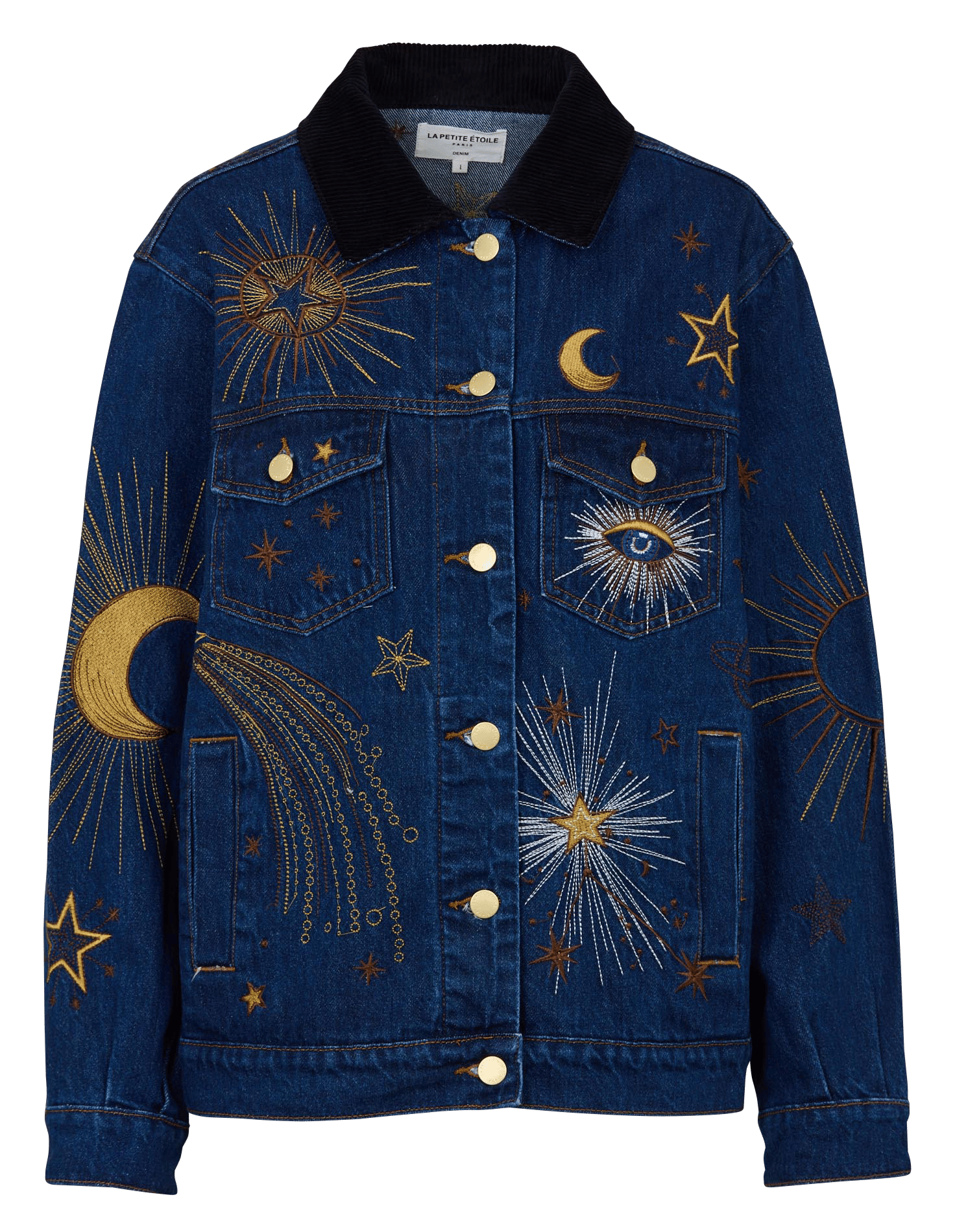 Veste en jean brodée LA PETITE ETOILE Jean brut