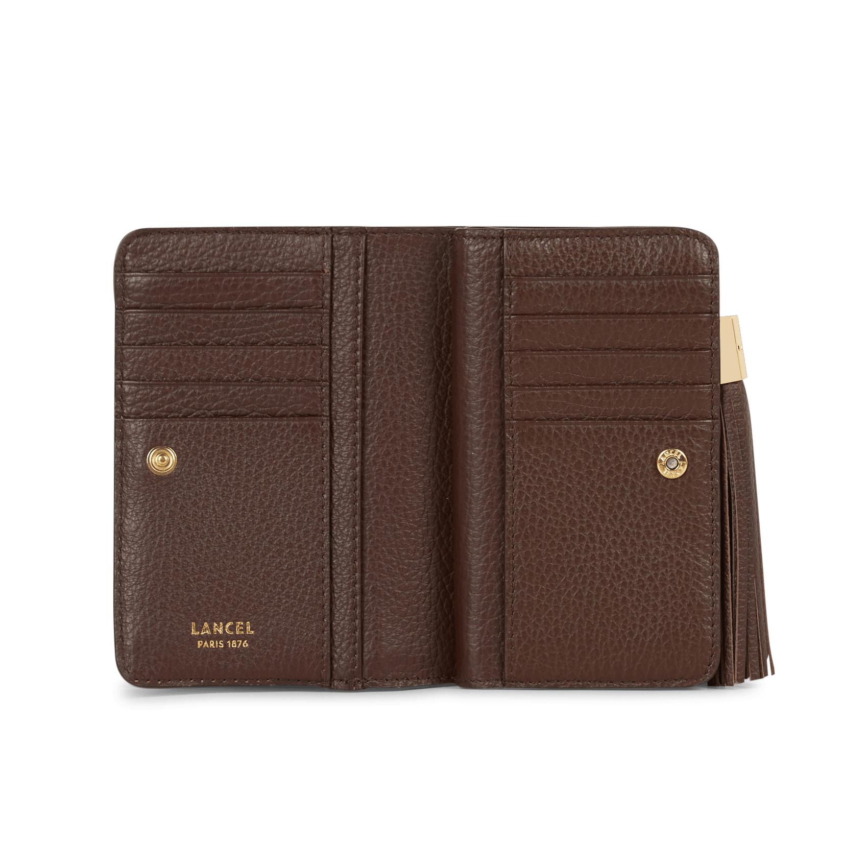 Portefeuille en cuir de vachette grainé LANCEL Marron