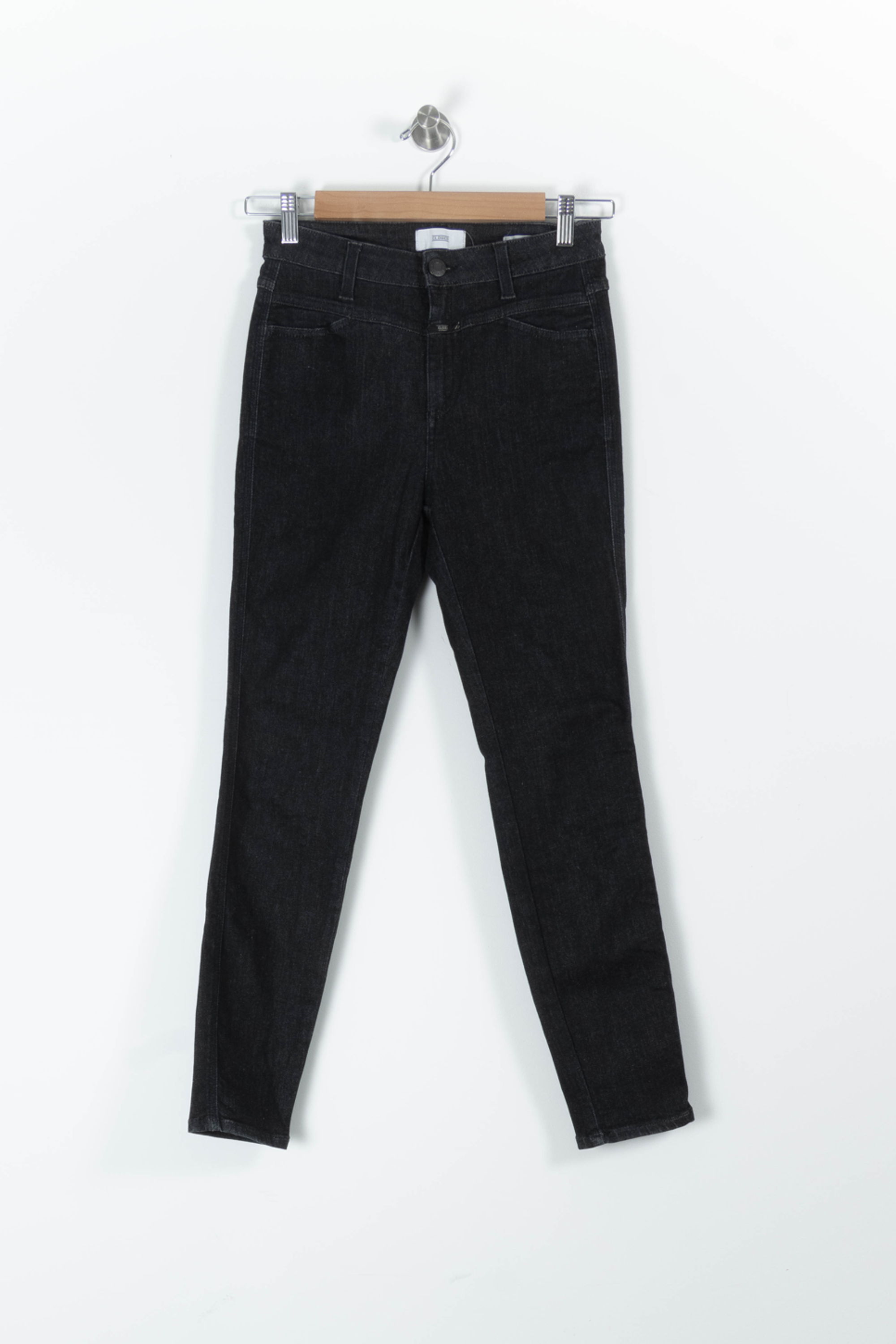 Cropped slim jeans with studs CLOSED - Seconde Main Black