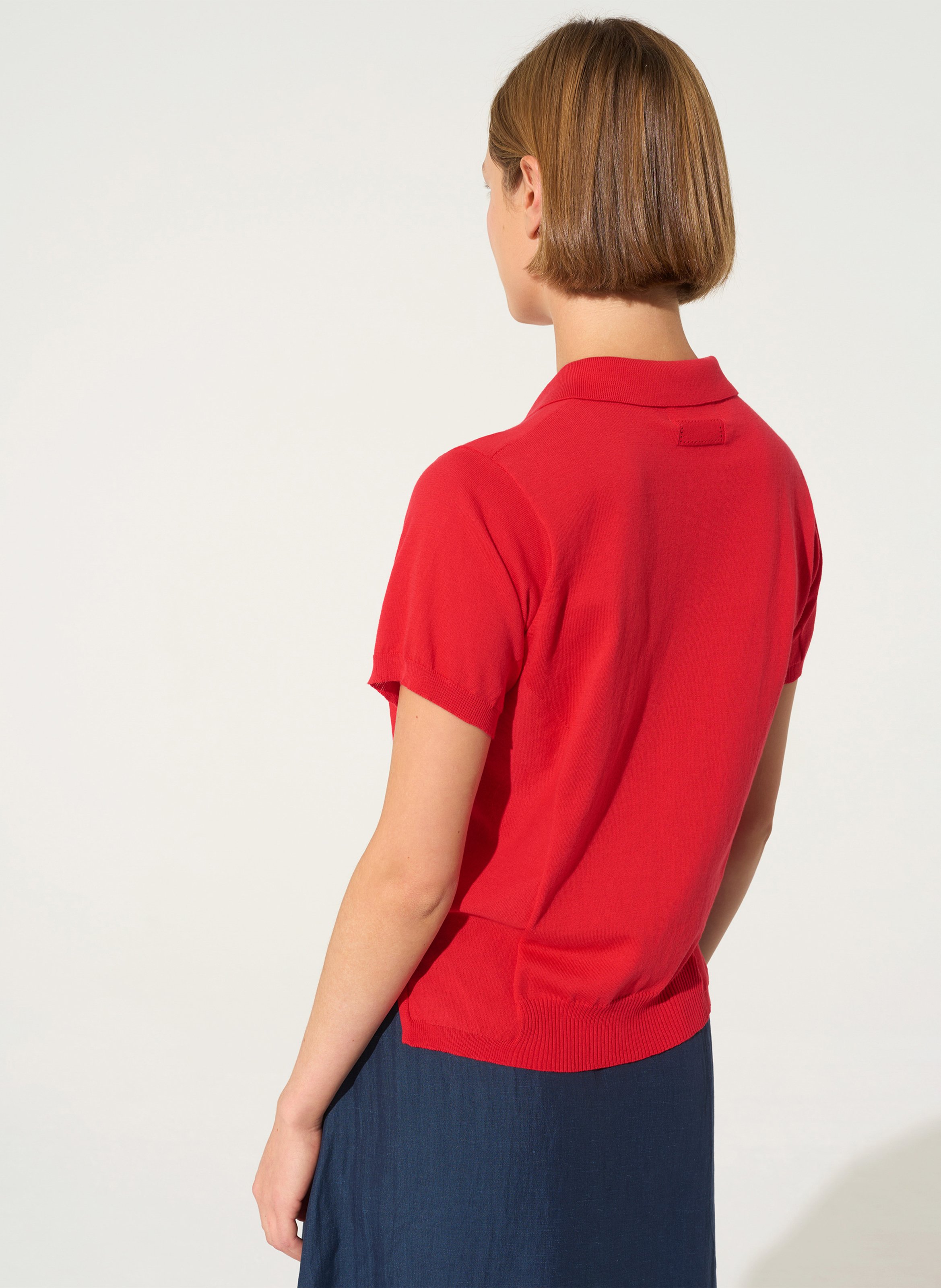Polo droit en maille COTELAC ACOTE Rouge