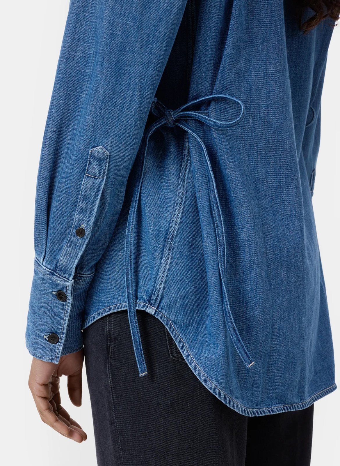 Chemise col classique en coton bio mélangé CLOSED Bleu