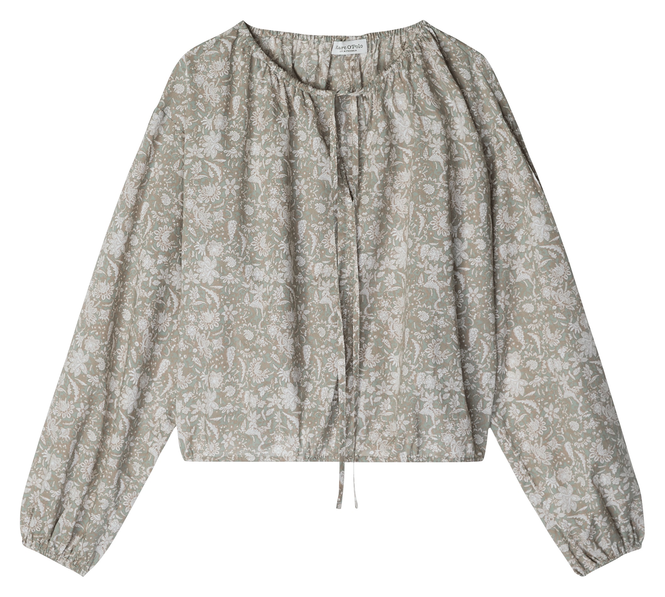 Gerader Baumwoll-Print-Top mit Rundhalsausschnitt MARC O'POLO Mehrfarbig