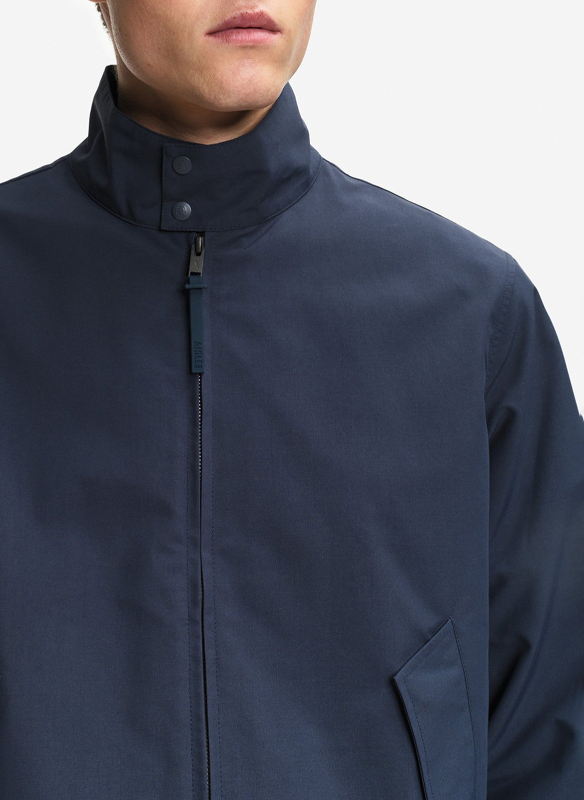 Solid zip-up straight jacket AIGLE Blue