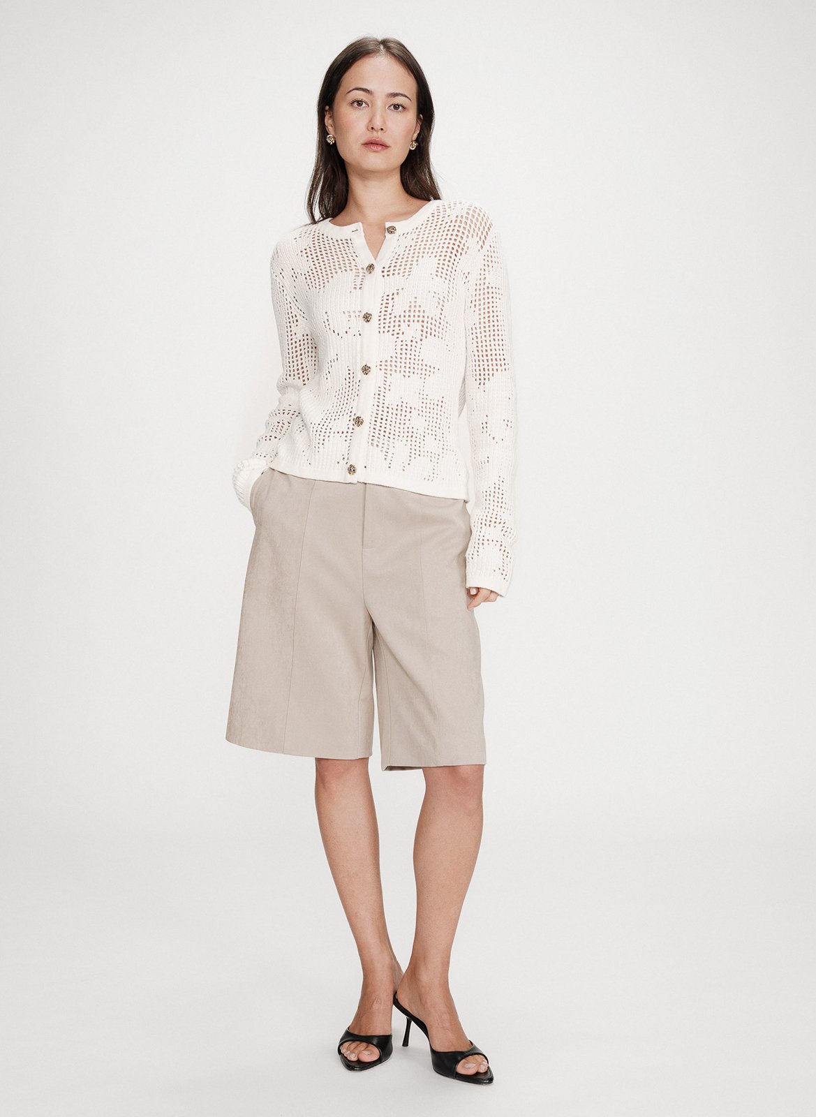 Gilet col rond  GRACE ET MILA Blanc