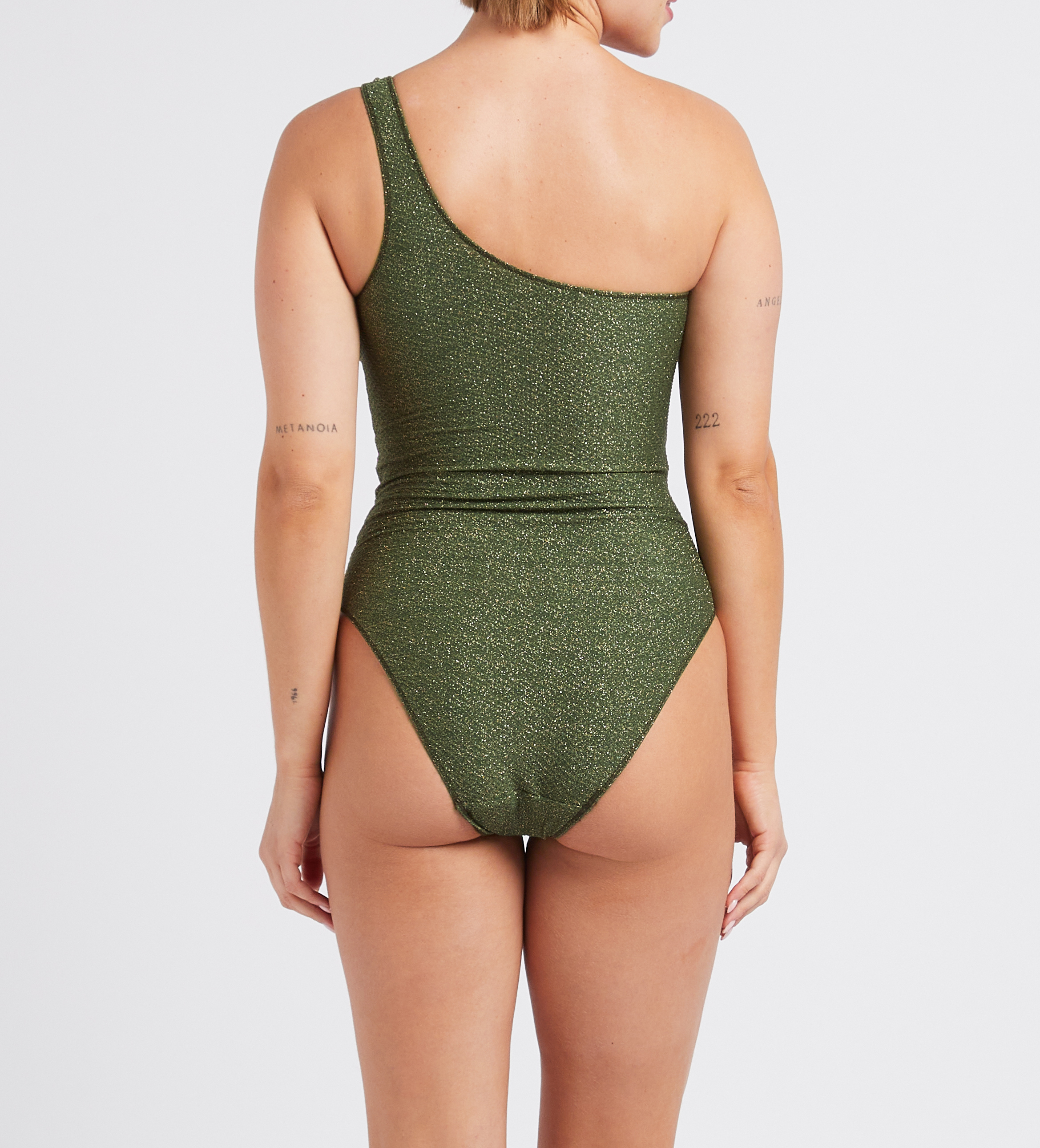 Asymmetrischer Badeanzug LA NOUVELLE Khaki