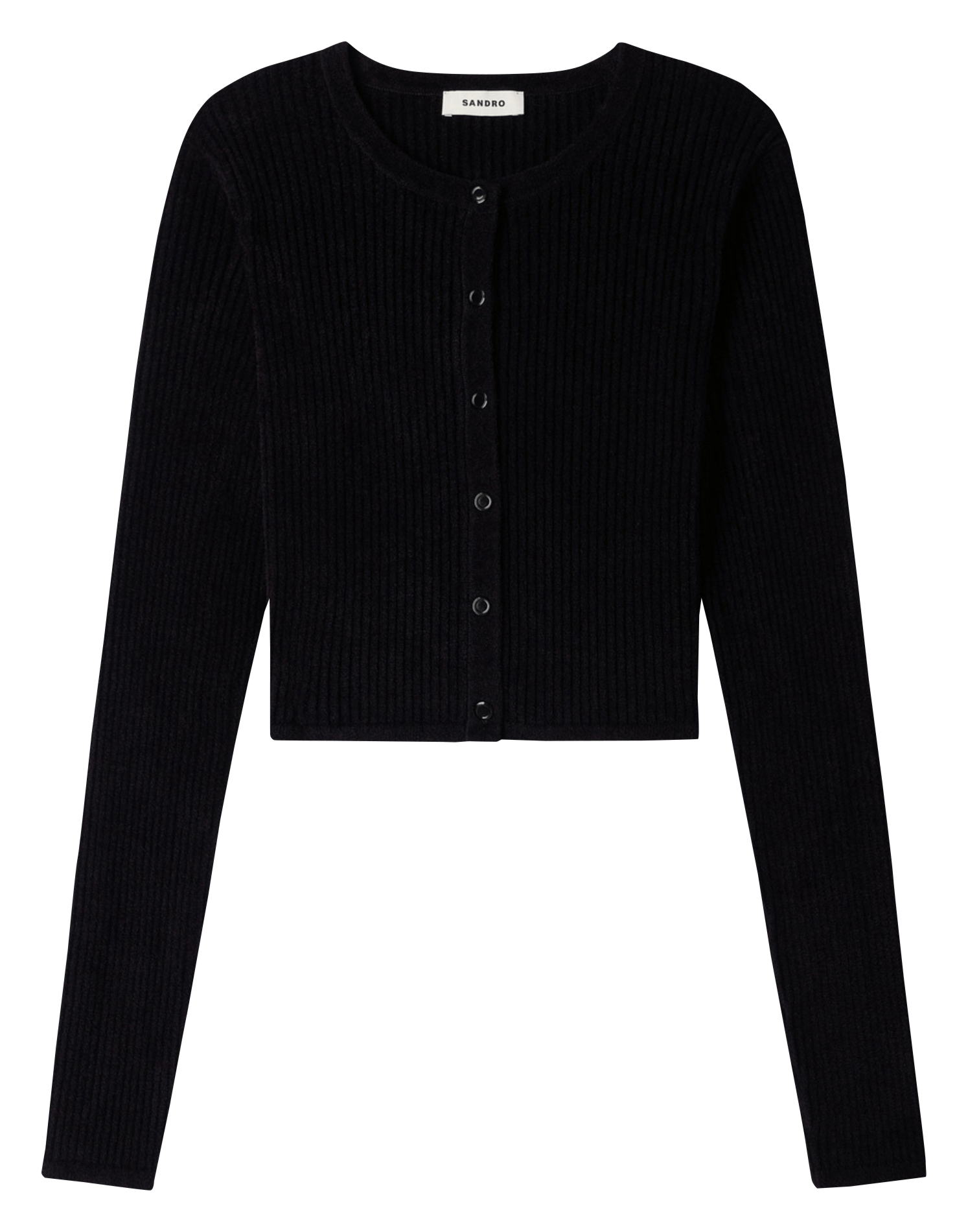 Cardigan droit col rond SANDRO Noir