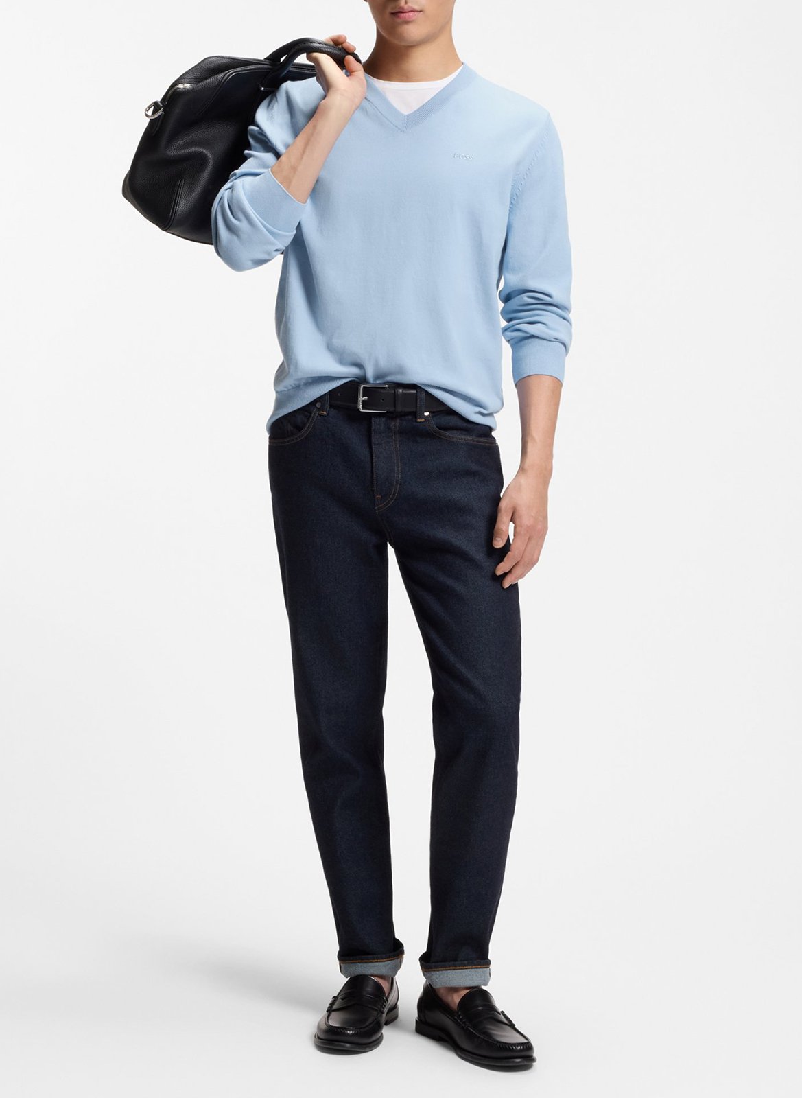 Cotton sweater BOSS Blue