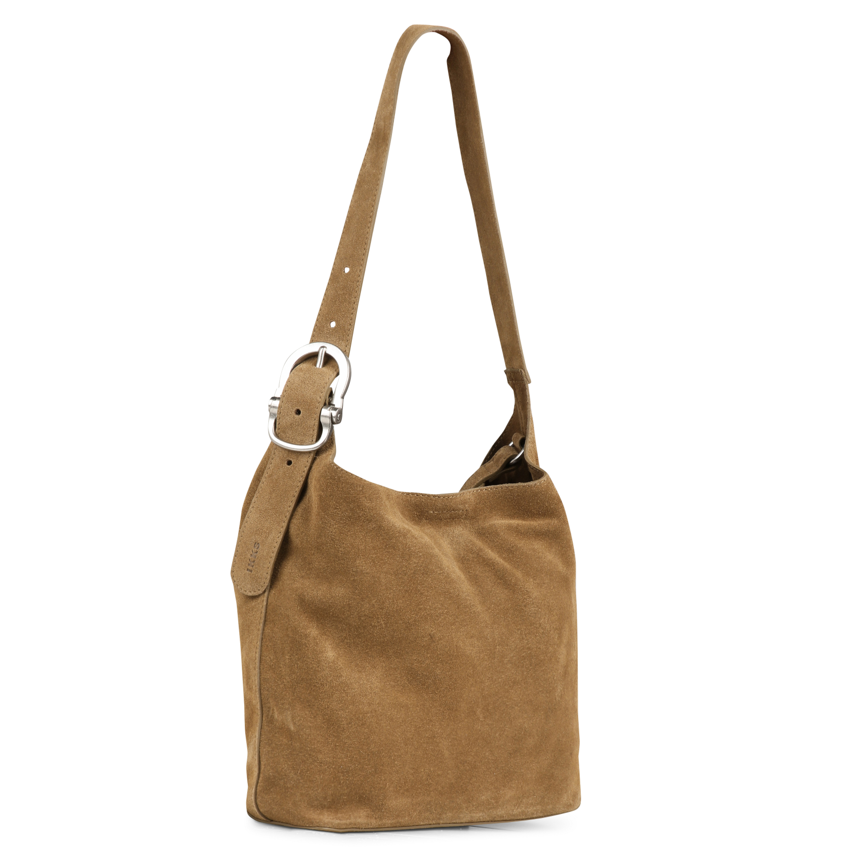 Bolso bandolera de piel aterciopelada IKKS Beige