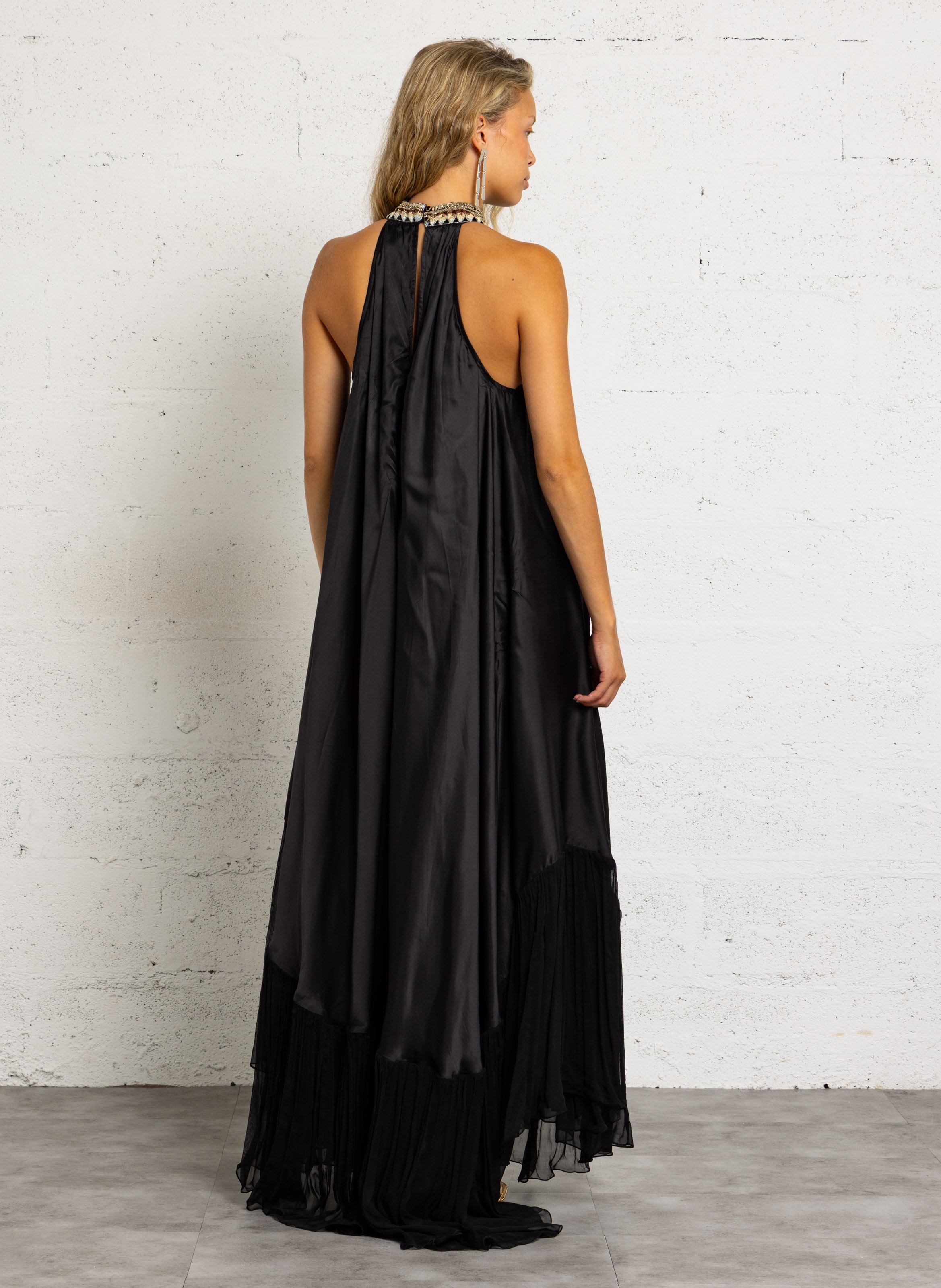 Robe longue effet satiné MES DEMOISELLES Noir