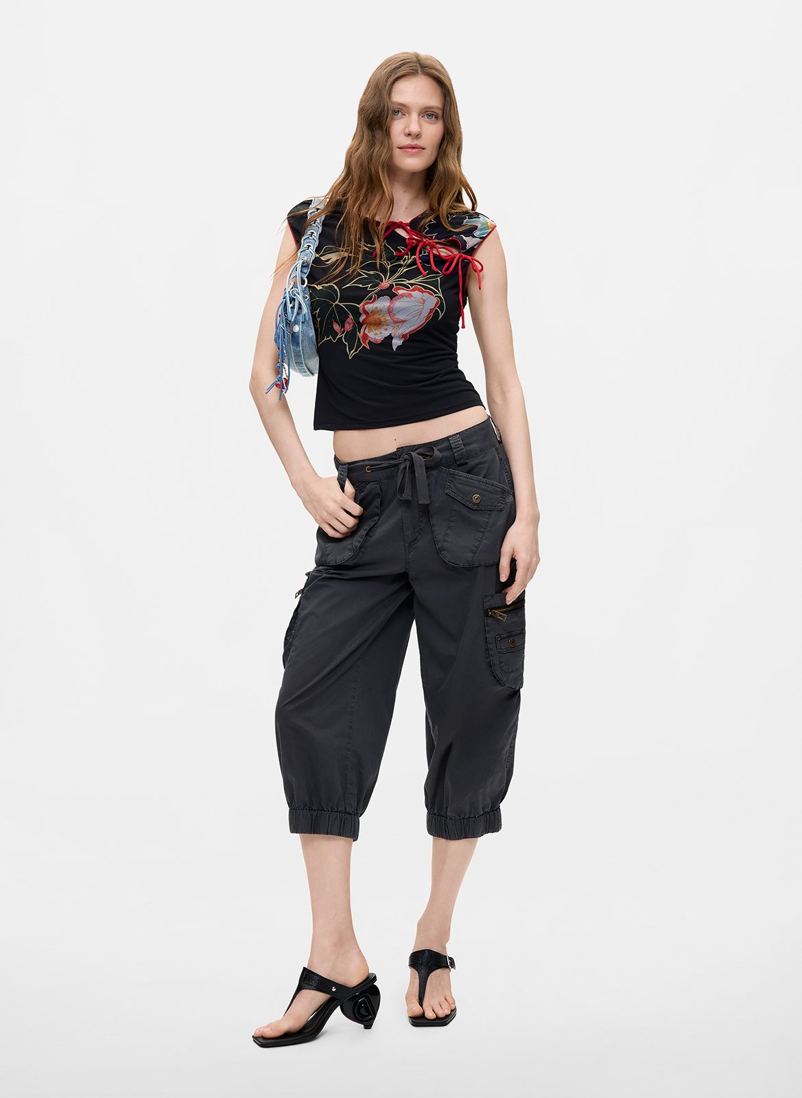 Top col rond DESIGUAL Noir