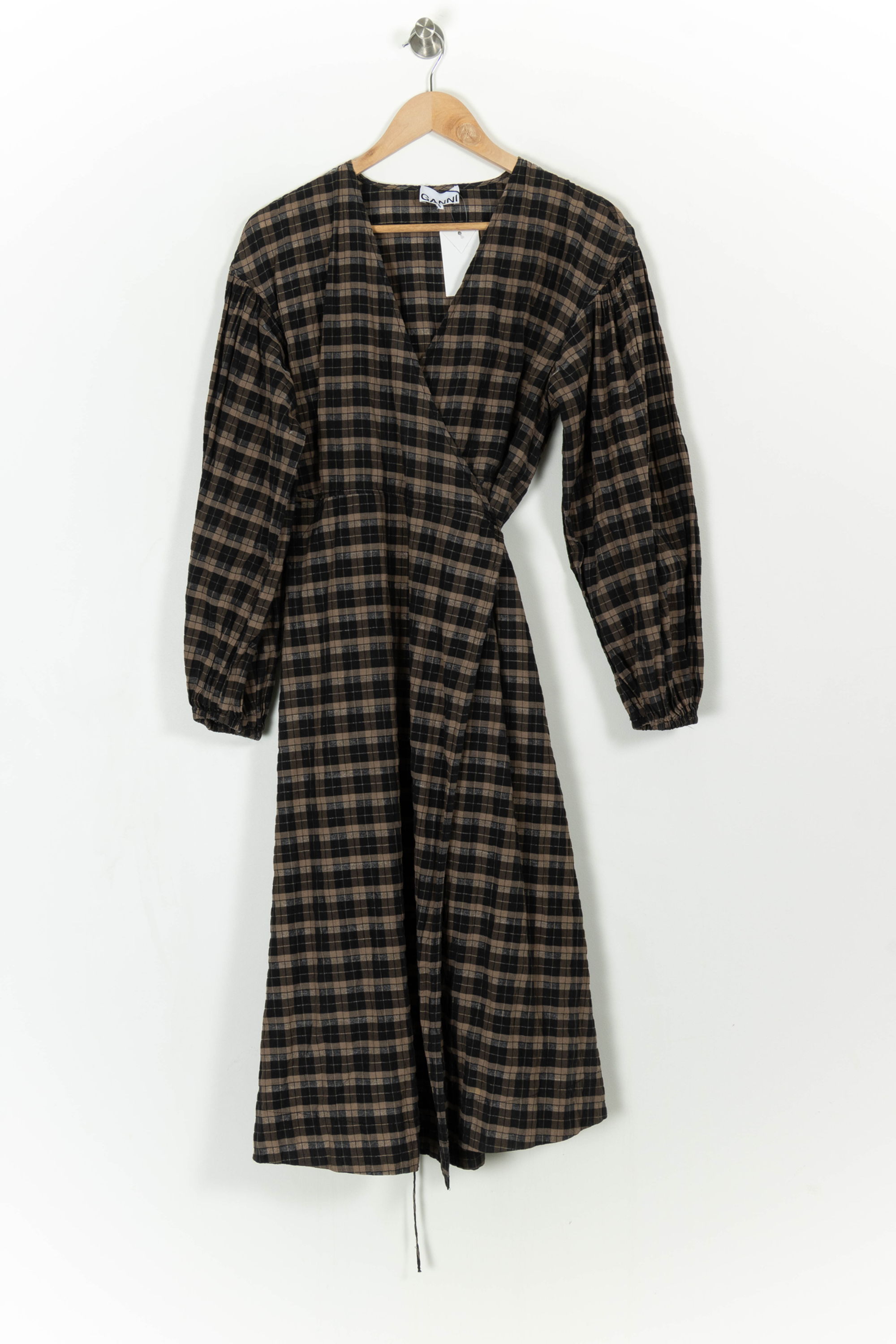Long dress GANNI - Seconde Main Brown