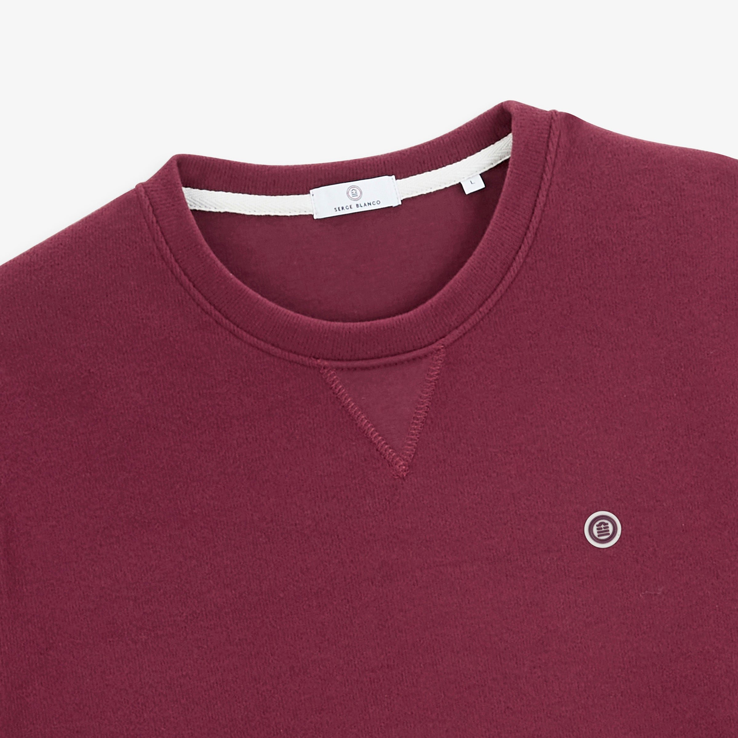 Round neck sweatshirt French rib SERGE BLANCO Red