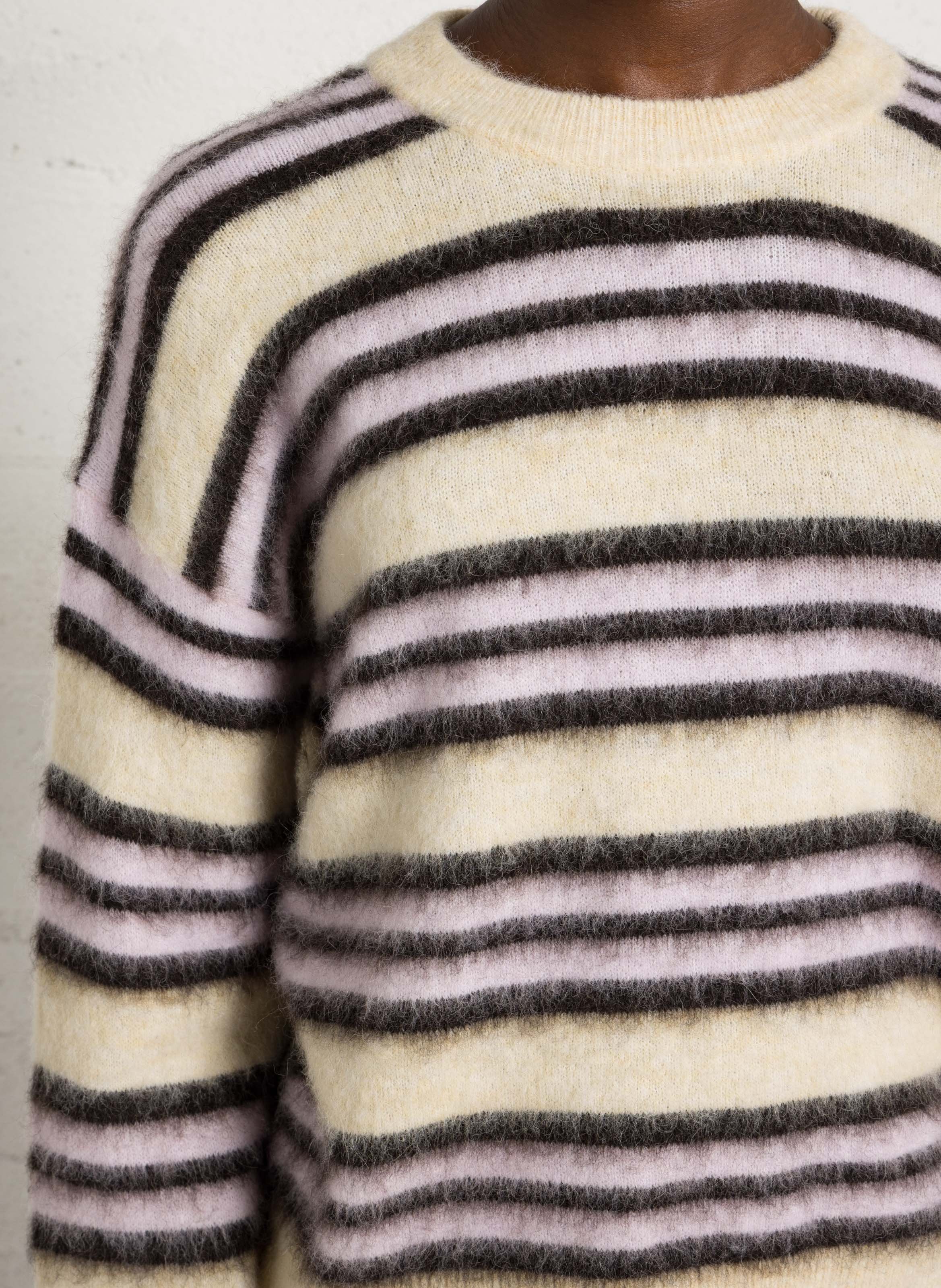 Striped loose-fit sweater with round neck DES PETITS HAUTS Multicolored