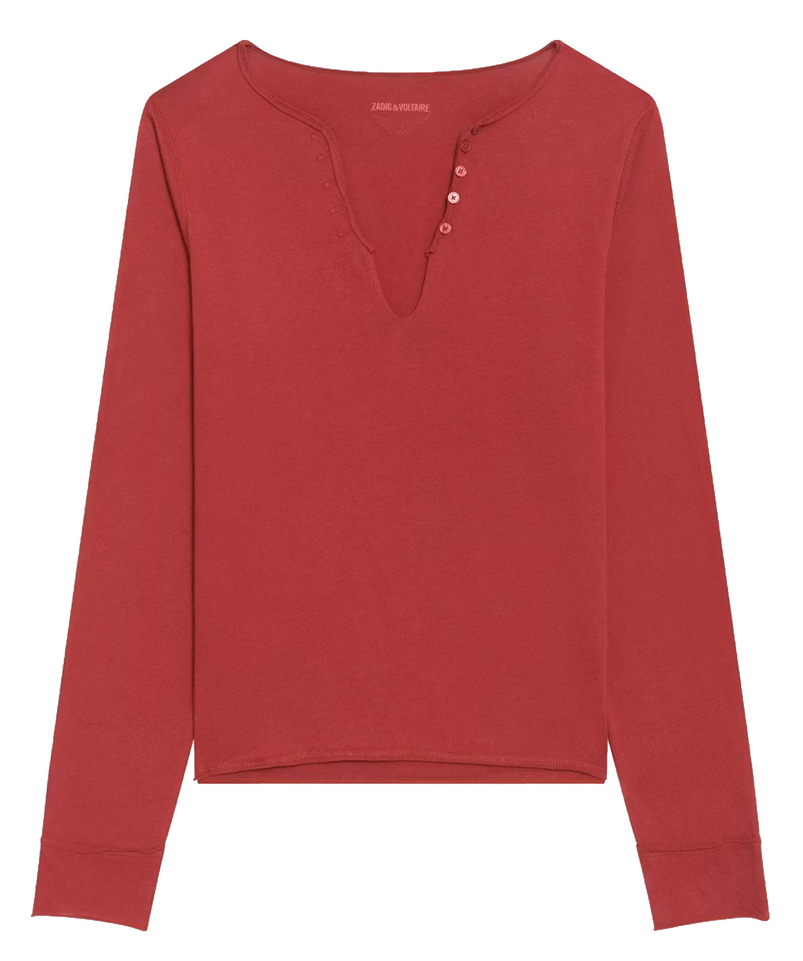 Tee-shirt col V en coton TUNI Cherry