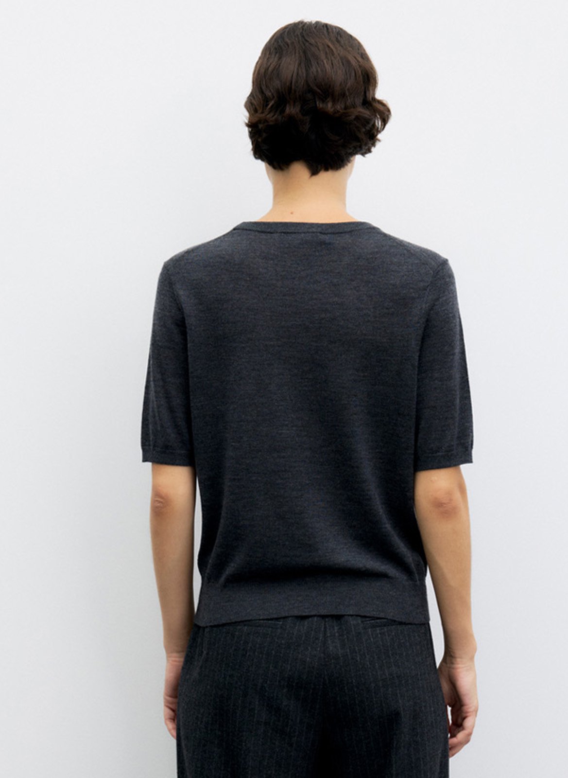 Pull manches courtes en lain GERARD DAREL Gris