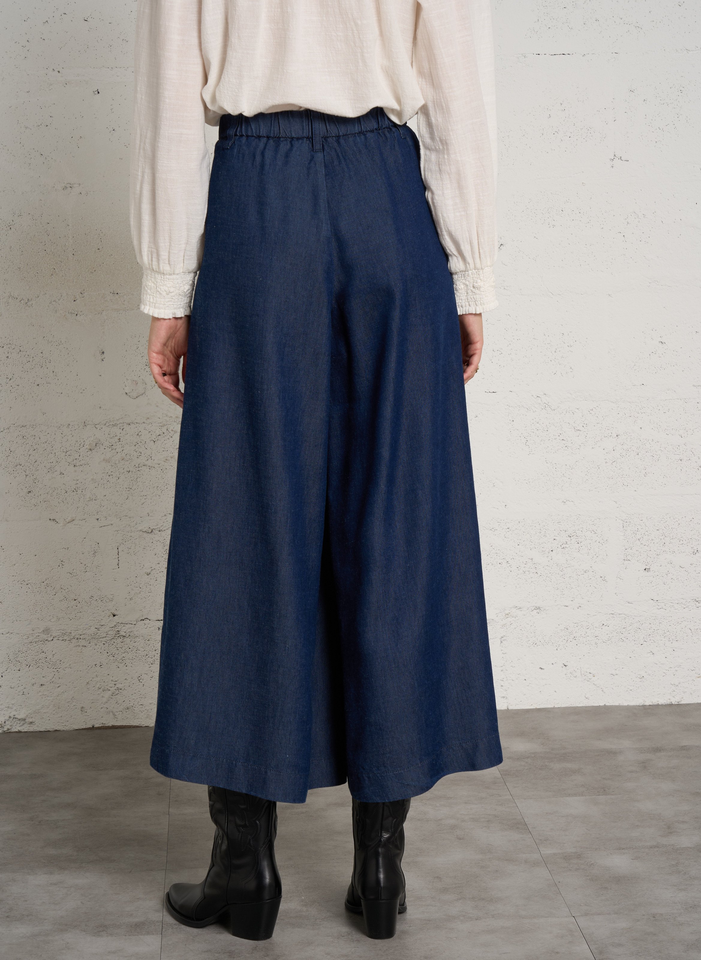 Wijde denim broek MAISON 123 Blauw