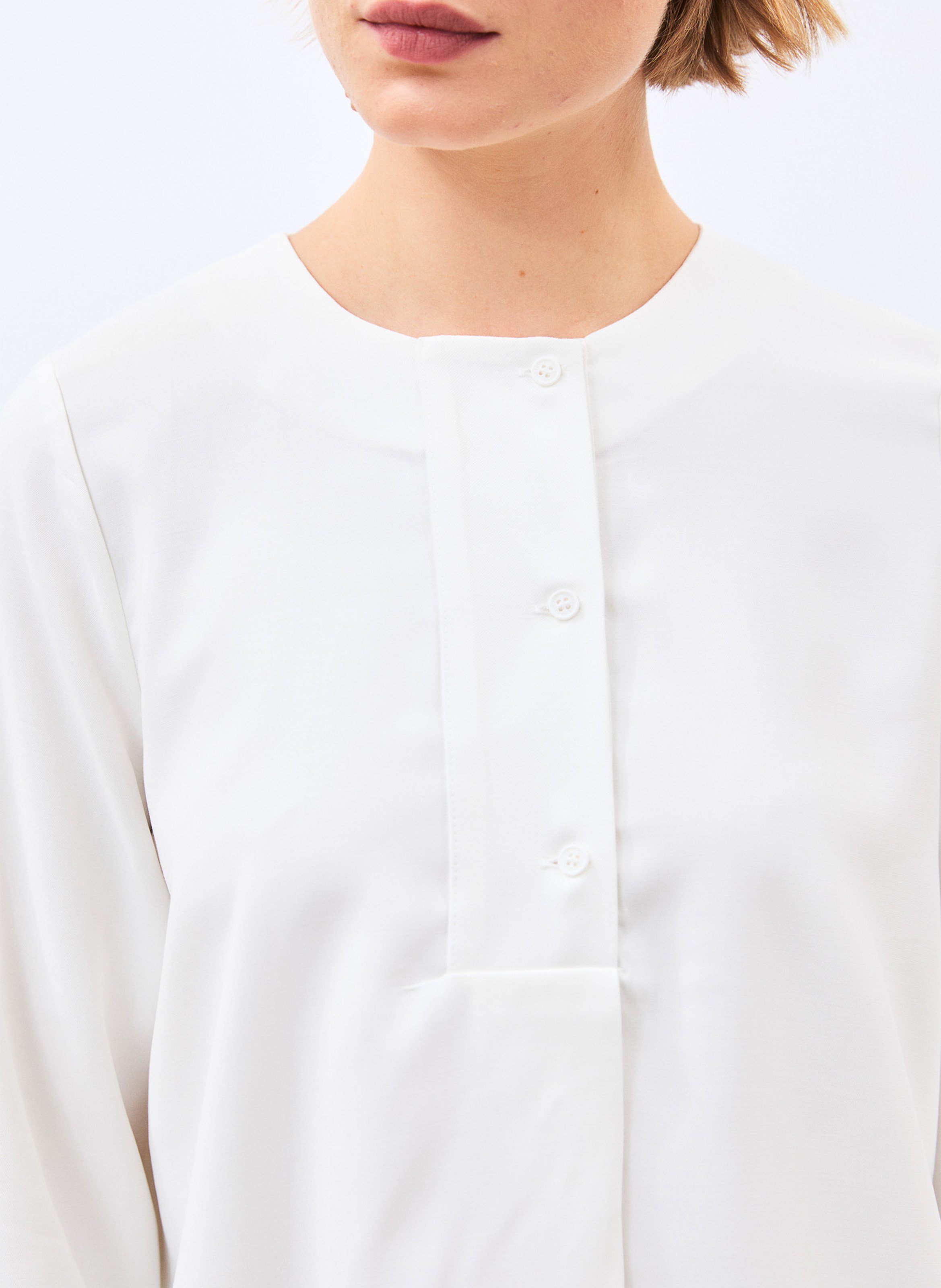 Printed viscose top HUMILITY White