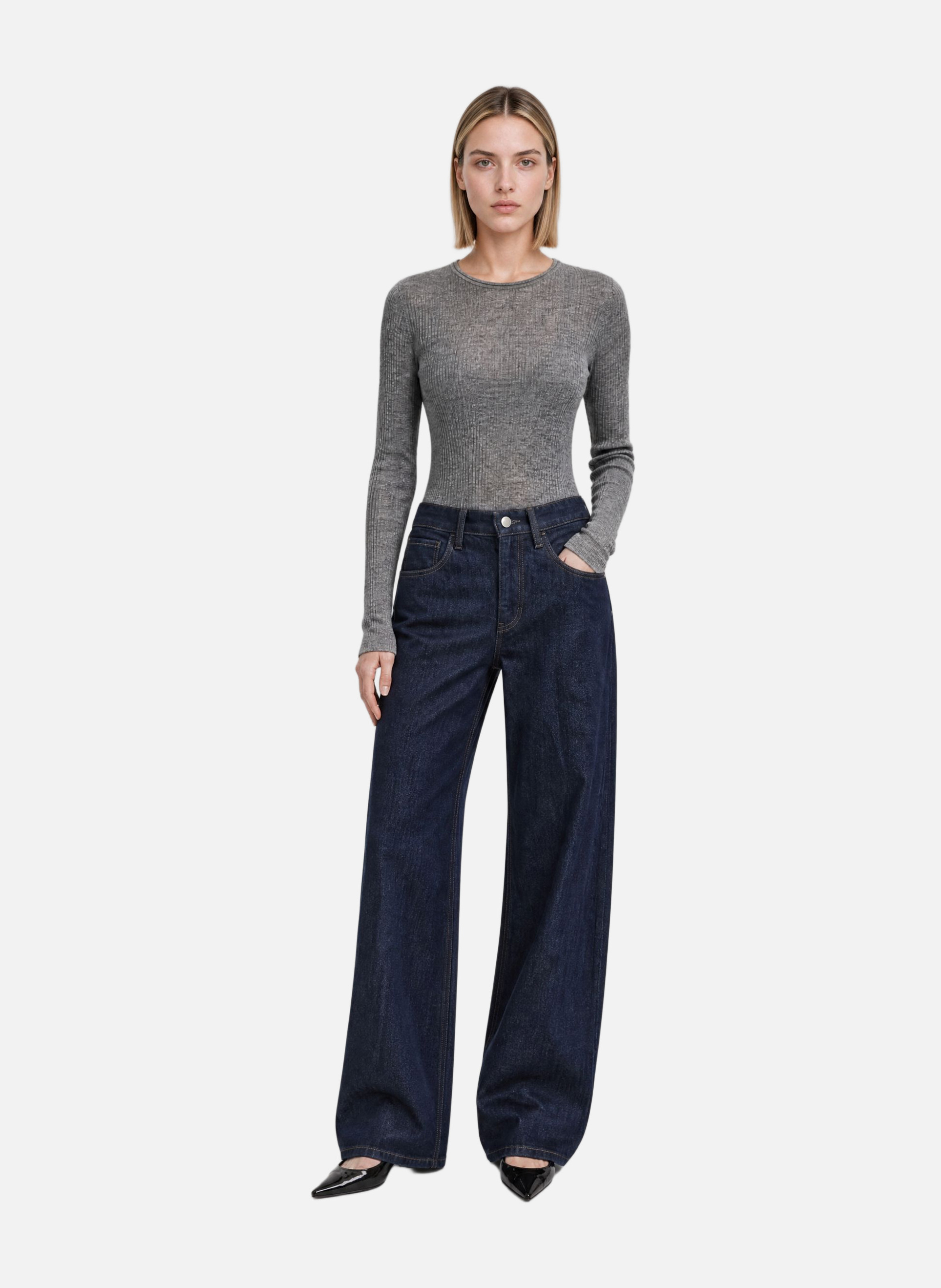 Dark wide-leg jeans THE KOOPLES Blue