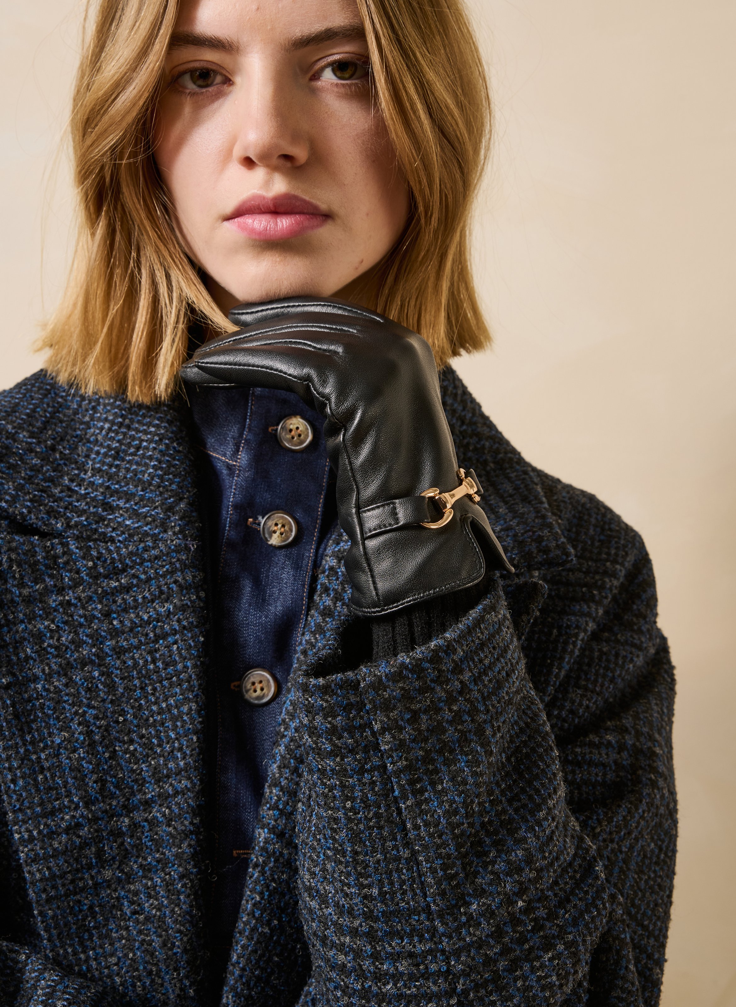 Leather gloves LA FEE MARABOUTEE Black