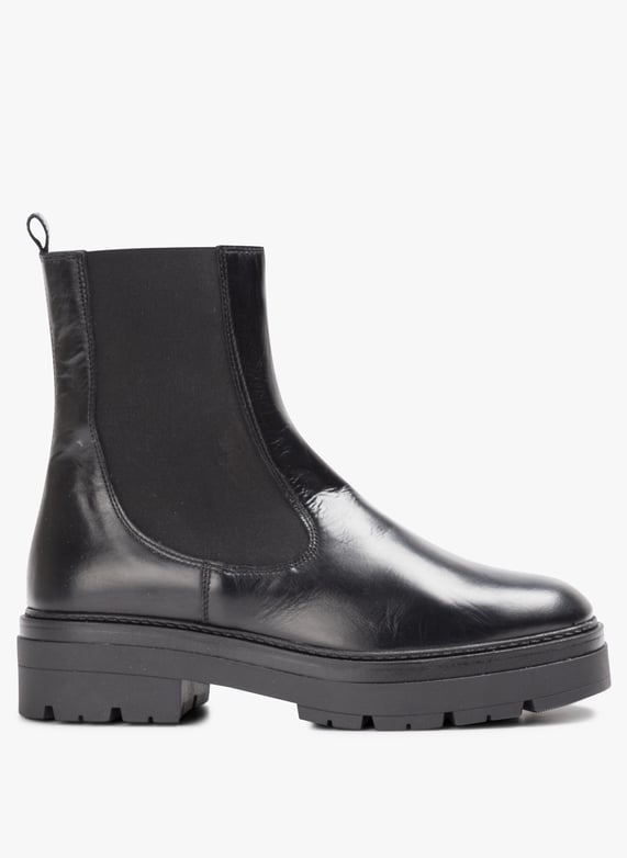 Leather mid-Calf boots Noir Jonak Women Place des Tendances