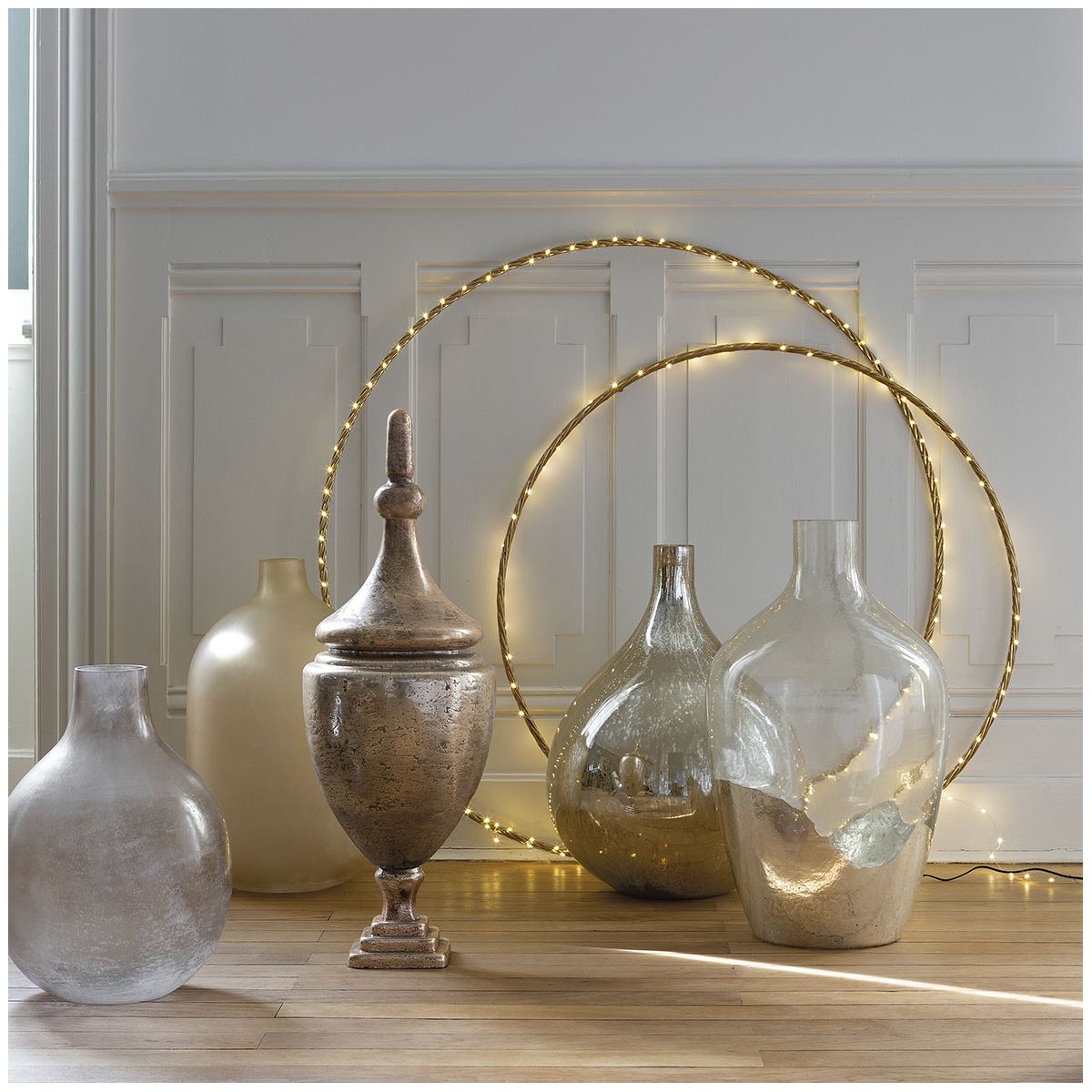 Mercury glass carboy vase BLANC D'IVOIRE Yellow