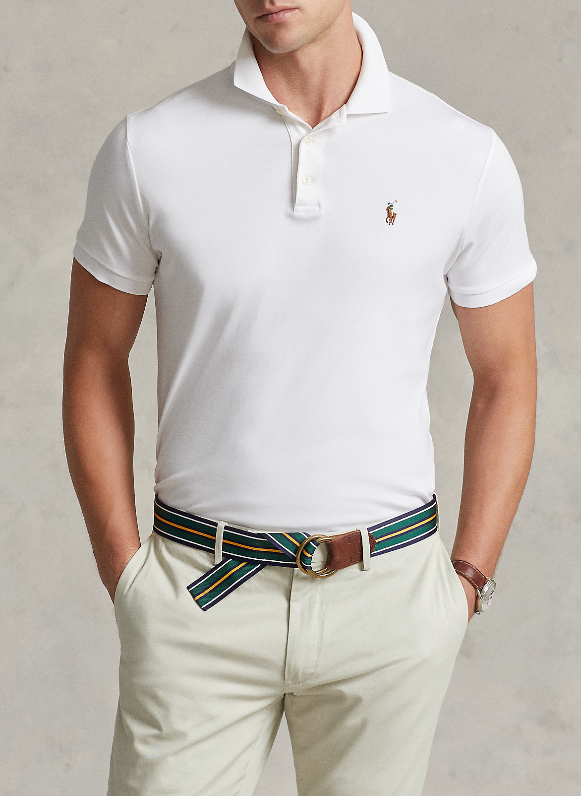 Polo slim fit de algodón White Polo Ralph Lauren - Hombre