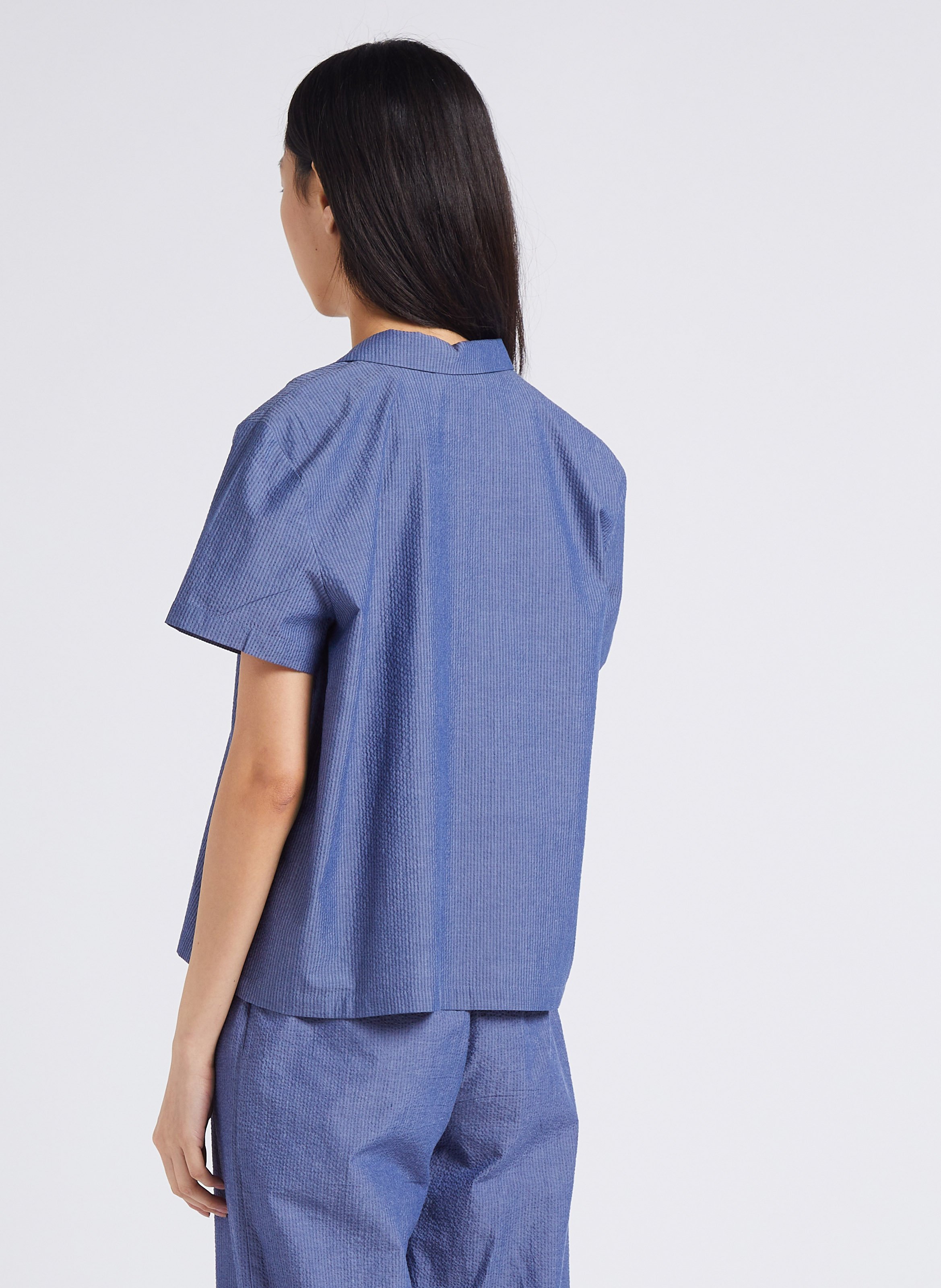 Cotton shirt with classic collar MAISON LABICHE Blue