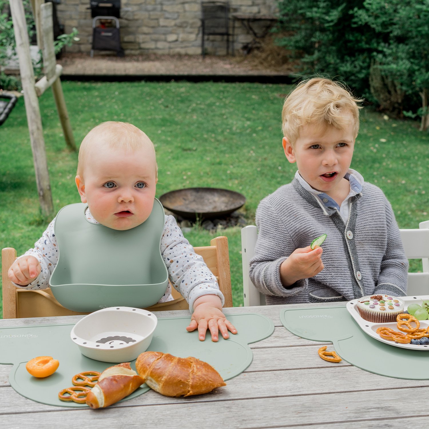 Set de table en forme de nuage en silicone KINDSGUT Vert