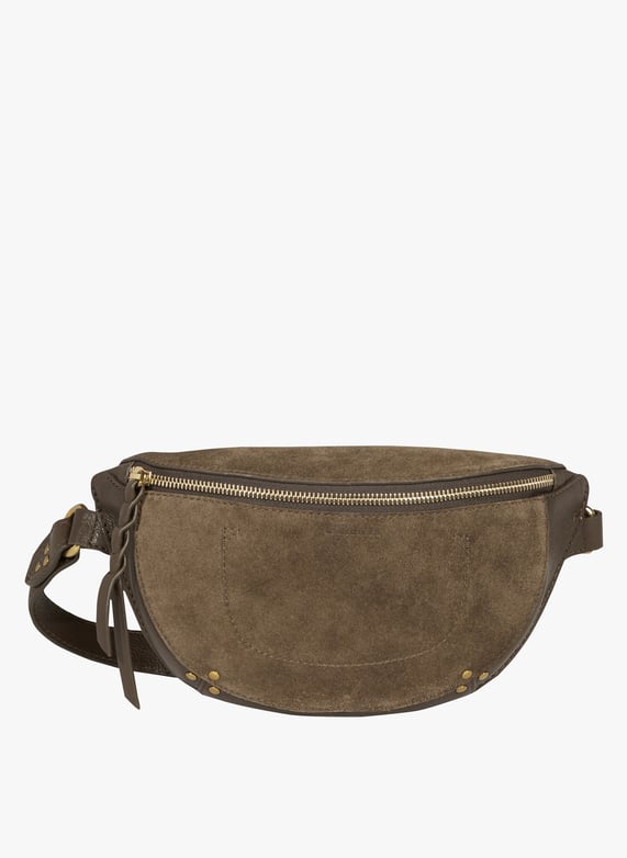Khaki Suede leather bum bag
