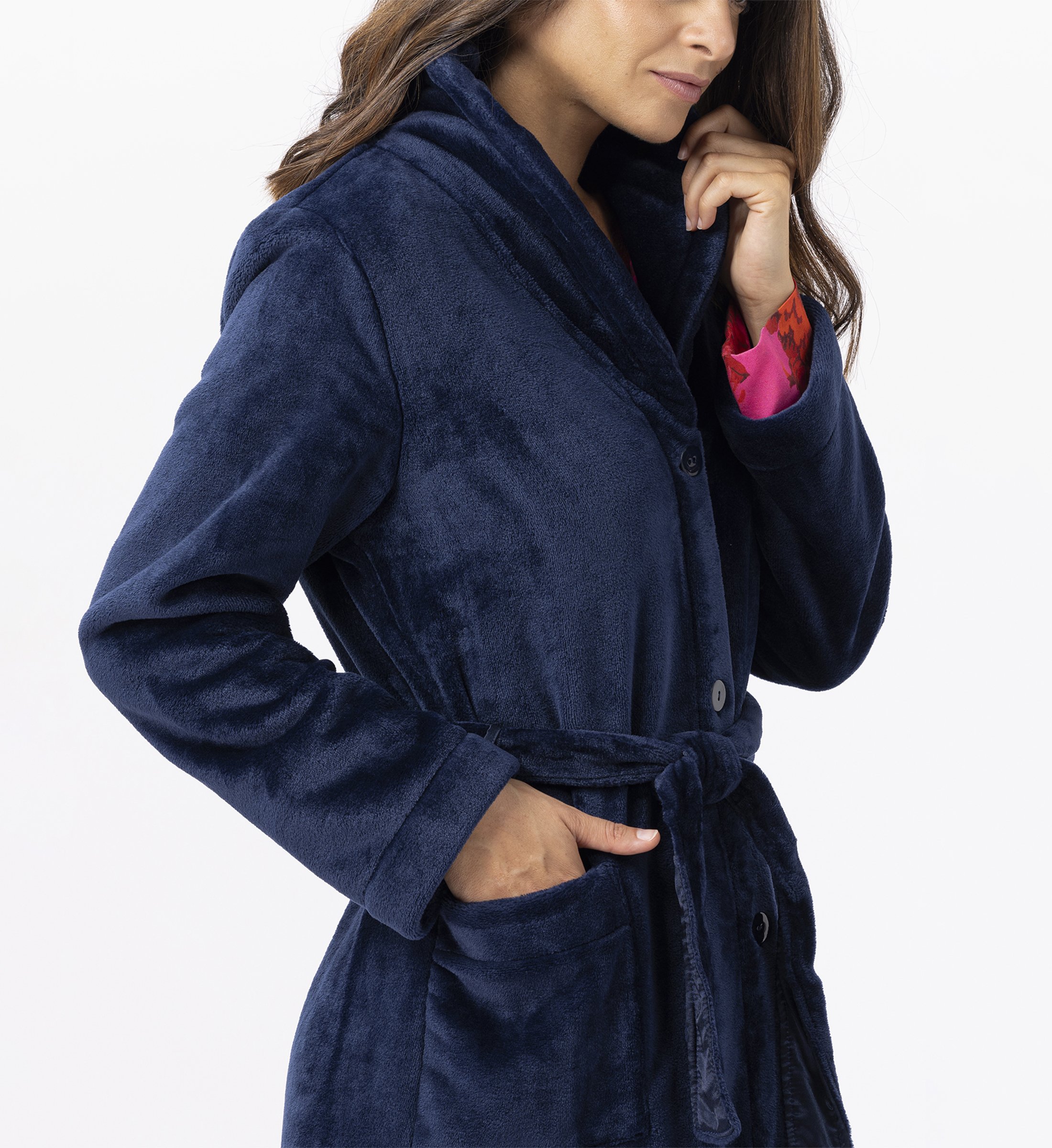 Plush flannel robe LE CHAT Blue