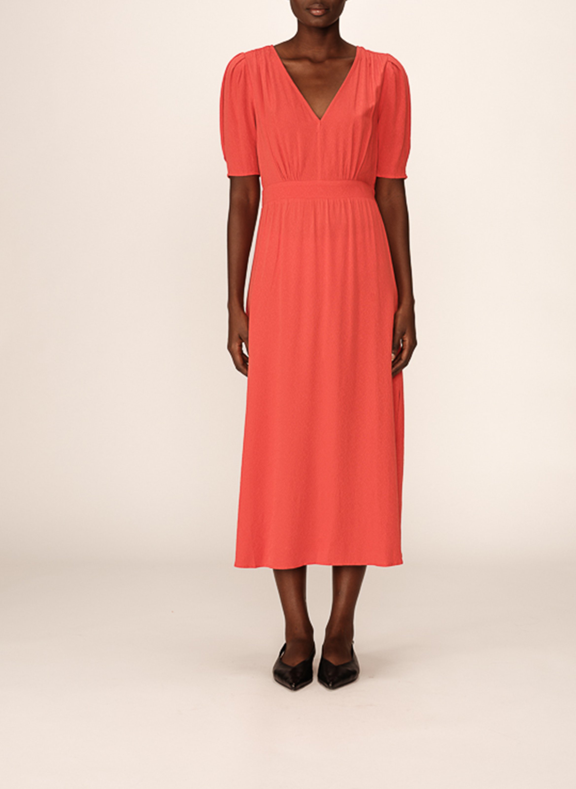 Long V-neck dress GRACE ET MILA Brown