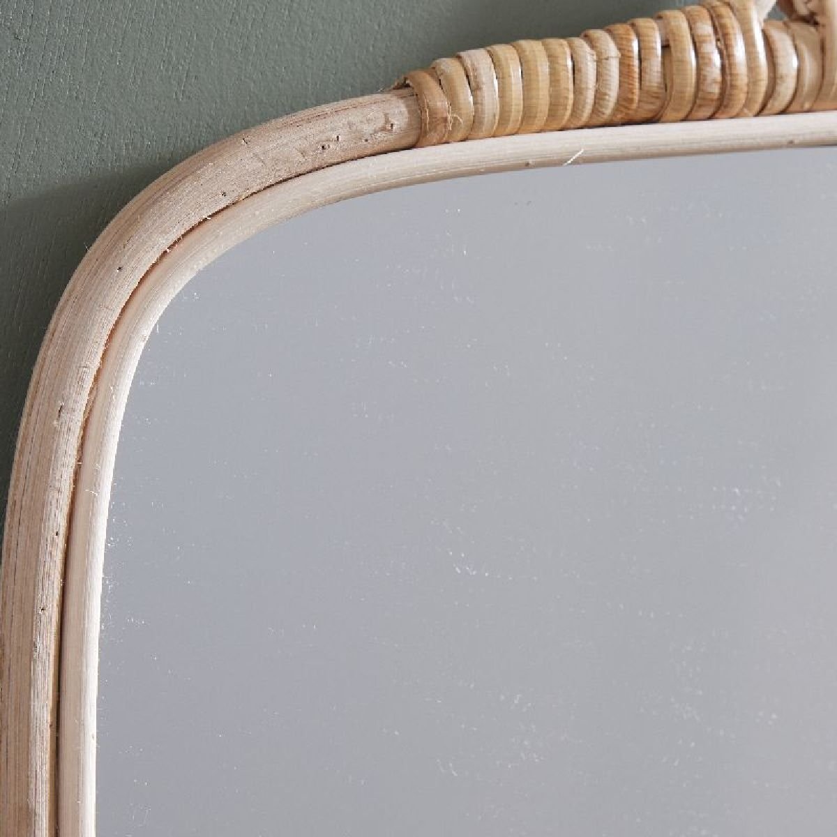 Square rattan mirror FACTORY Beige