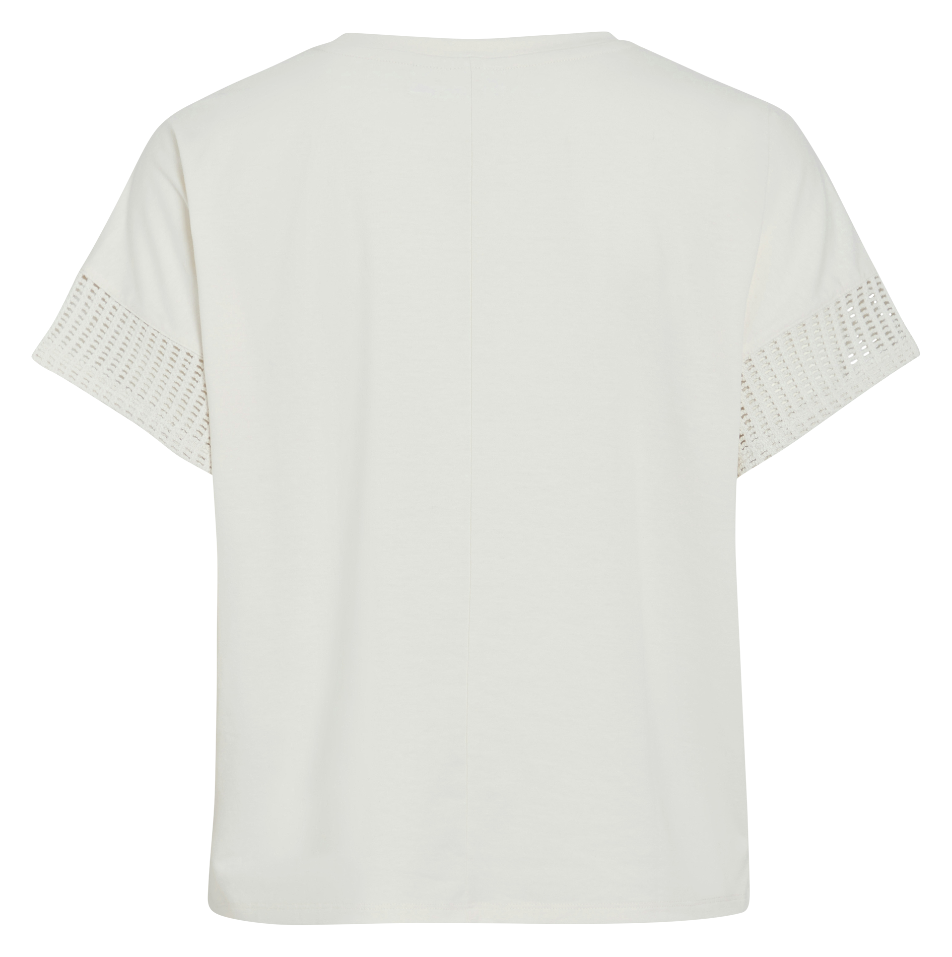 Straight t-shirt in mixed recycled fibers VILA Beige