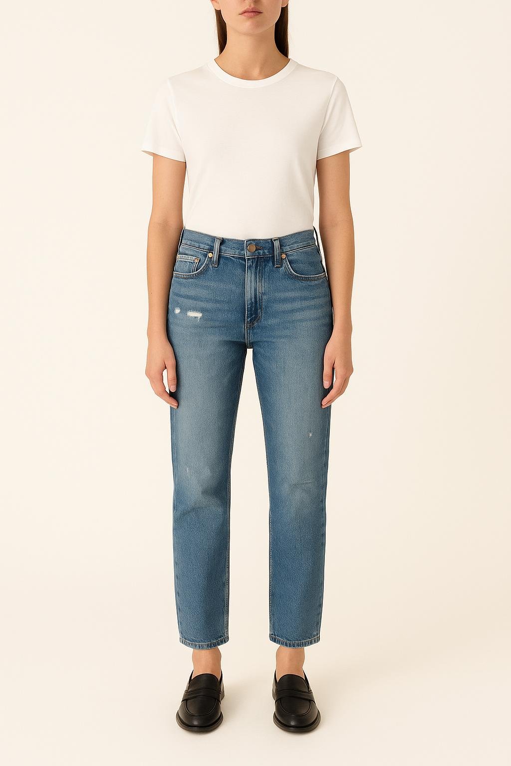 Cropped slim jeans with studs LEVI'S - Seconde main Blue