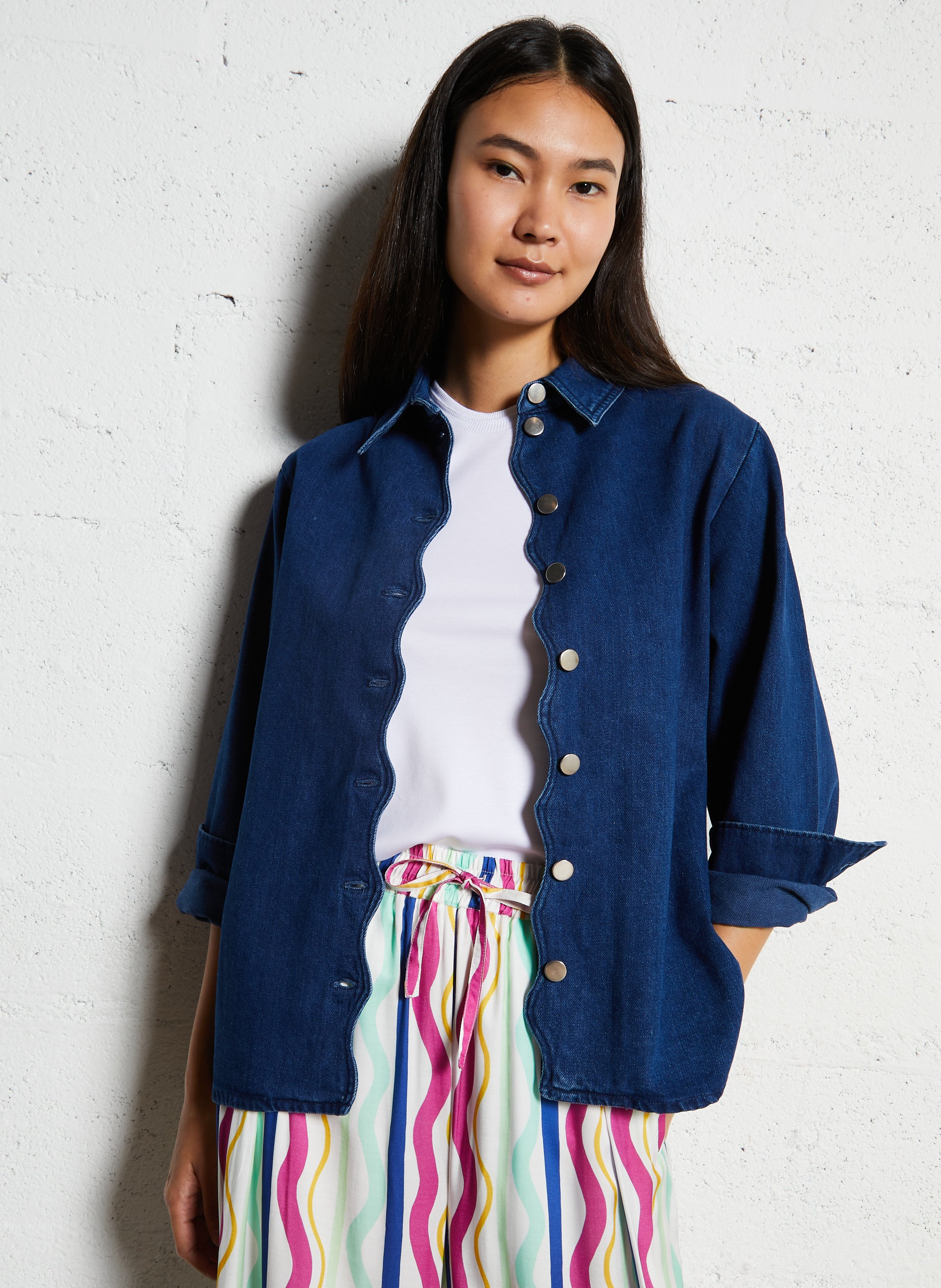 Colonel plain shirt ELISE CHALMIN Blue