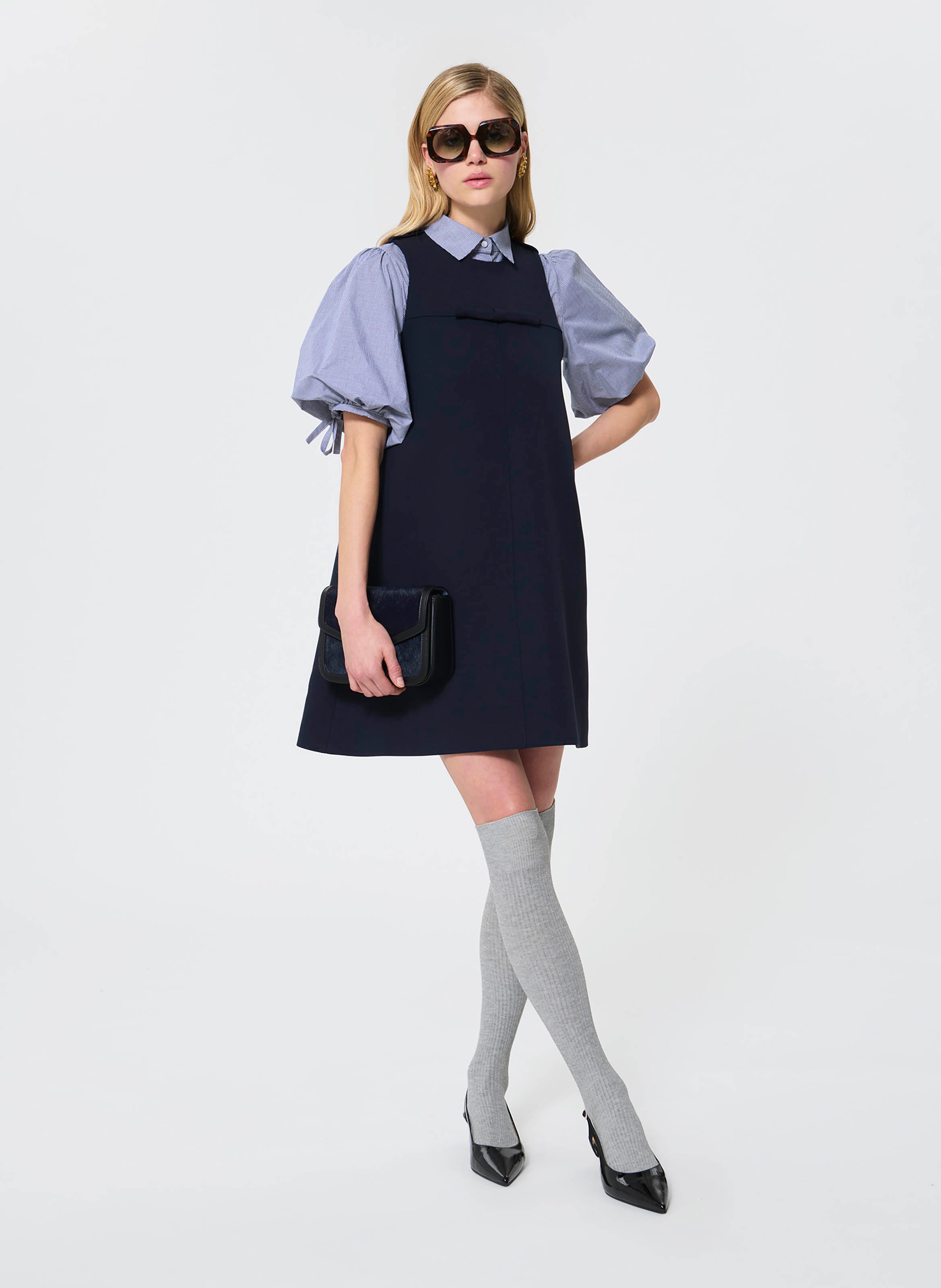 Robe courte col rond TARA JARMON Bleu