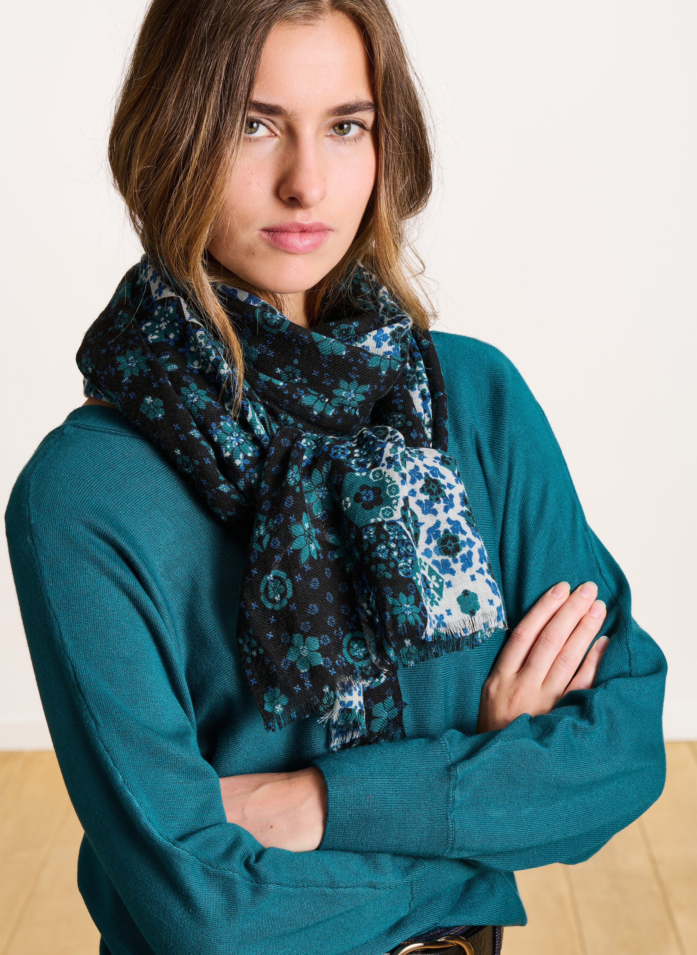 Floaty wool scarf LA FEE MARABOUTEE Blue