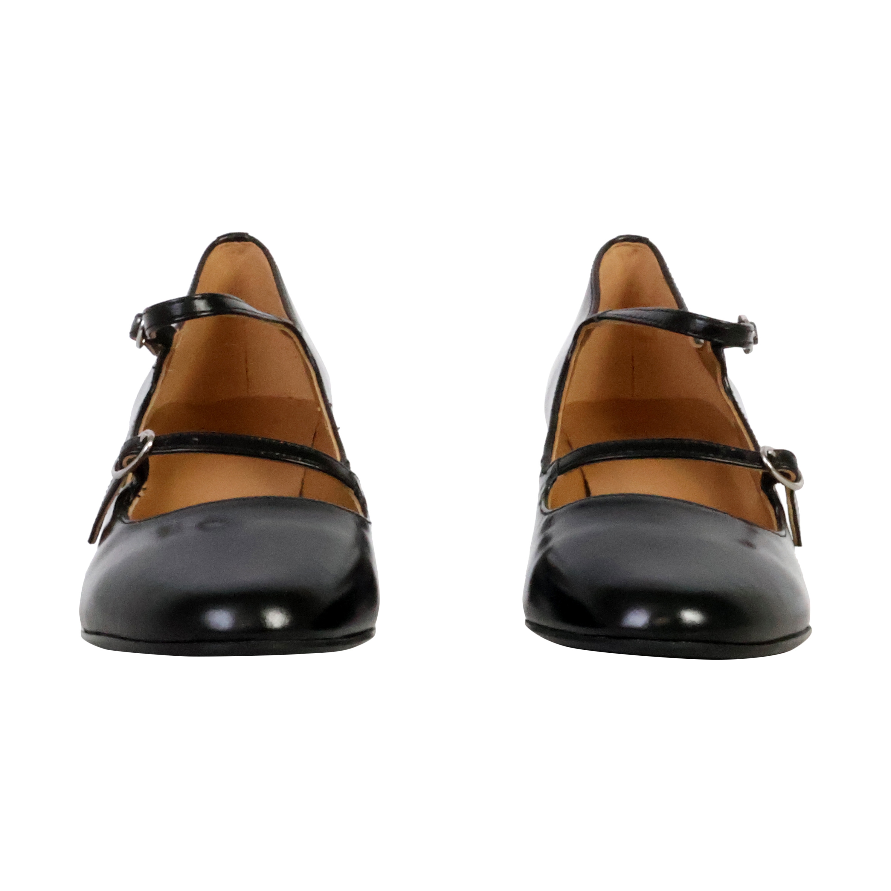 Peony leather heeled ballerina EMILIE KARSTON Black